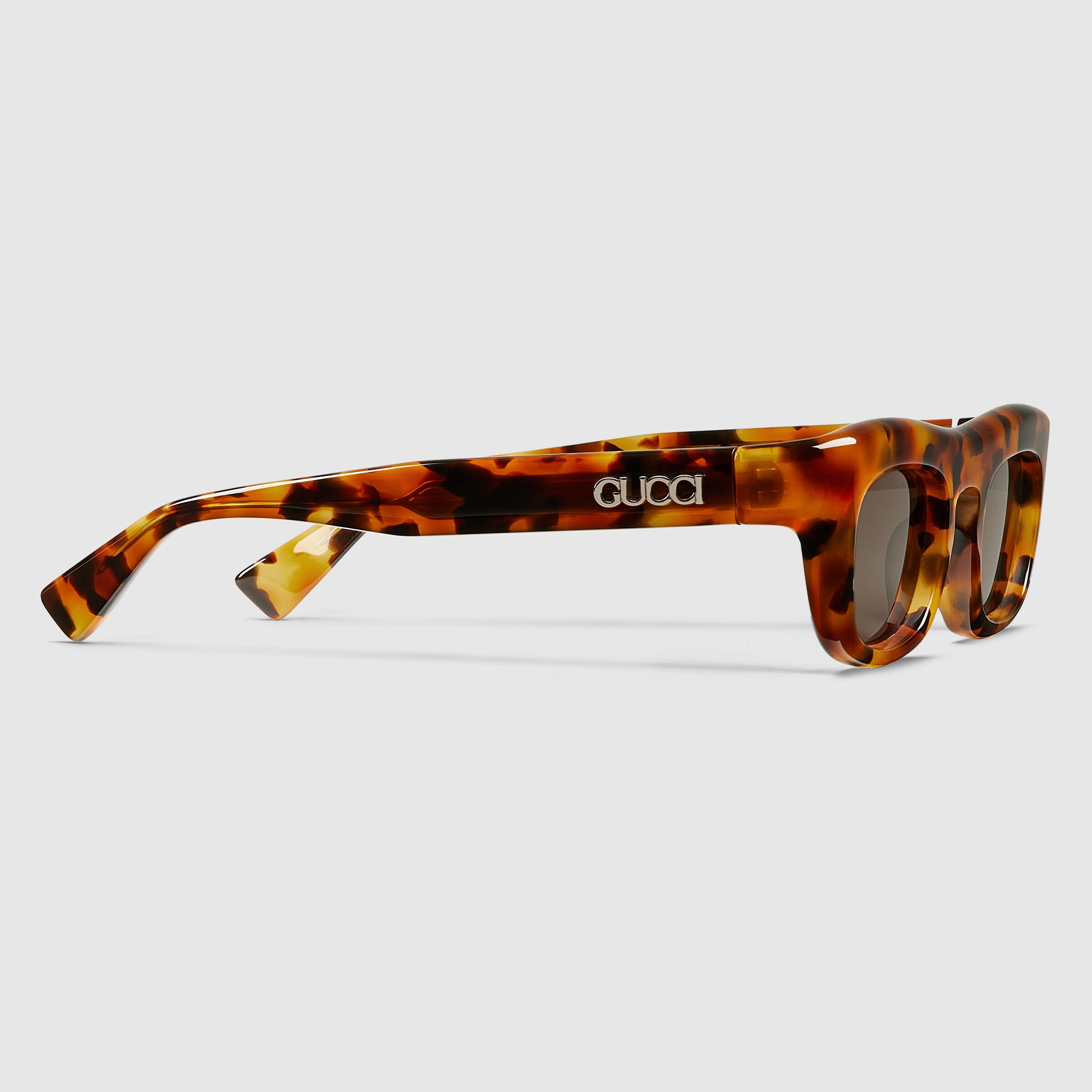 Rectangular frame sunglasses in dark brown | GUCCI® US