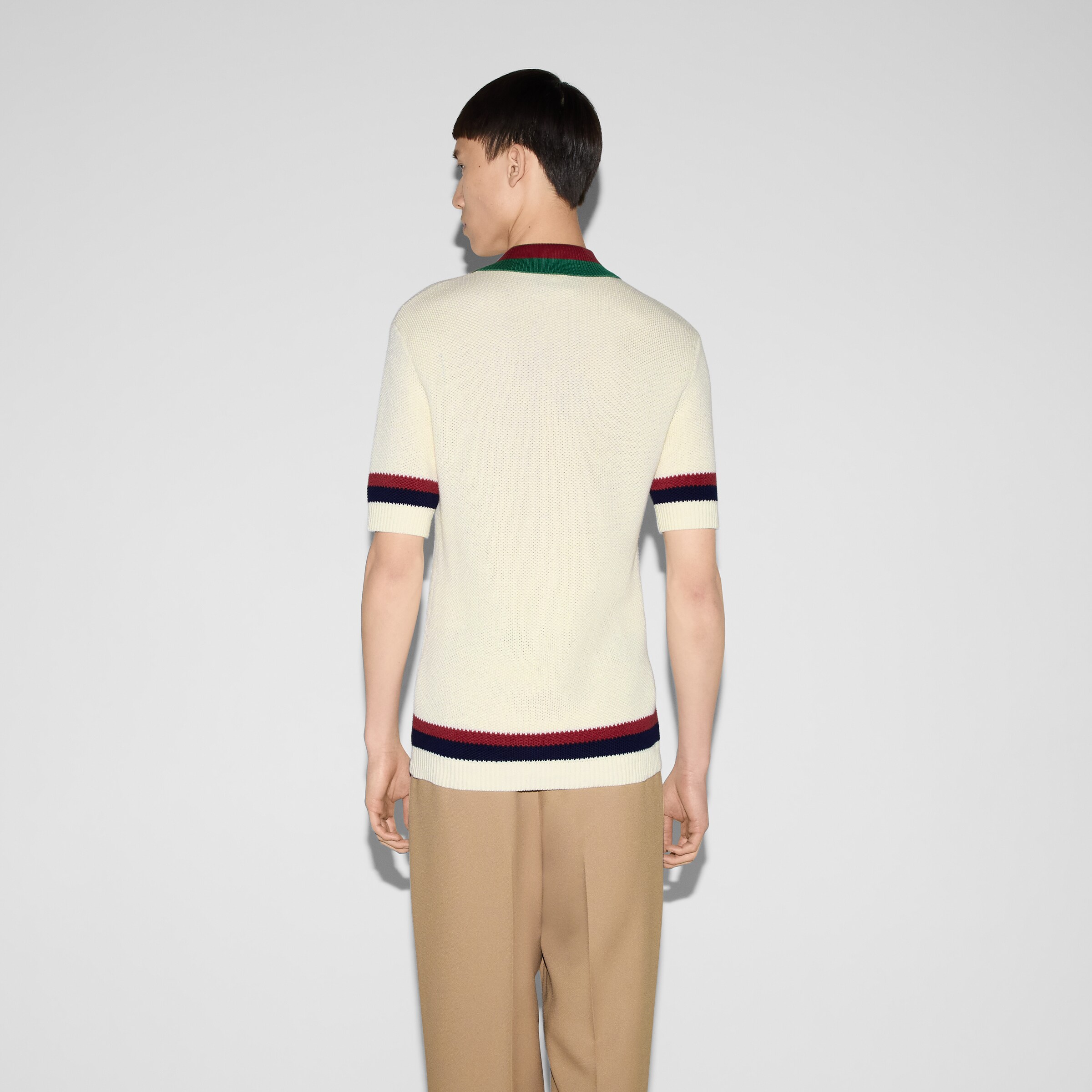 Gucci Burgundy Emblem Knit Polo Sweatshirt & Relaxed Trousers Set