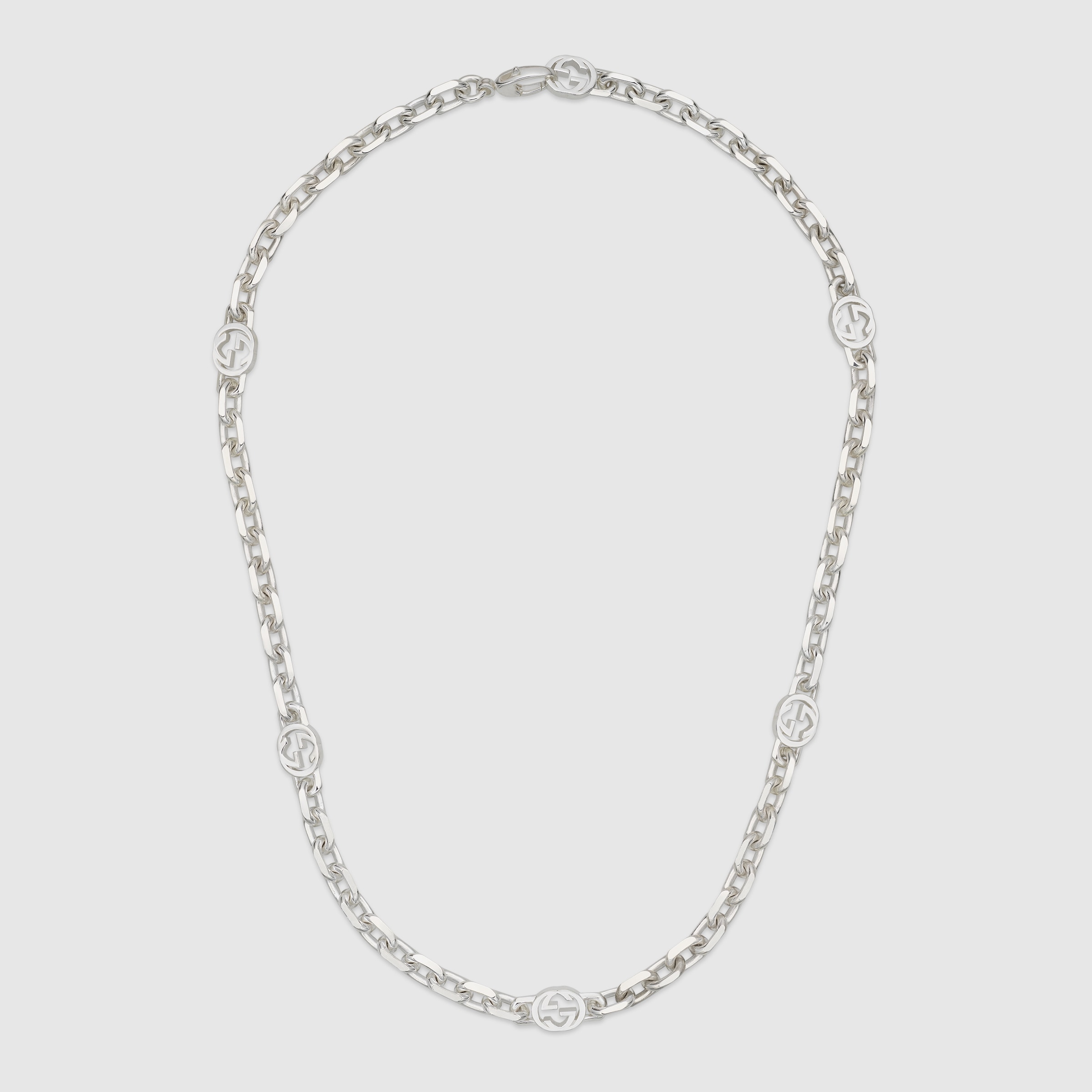 Gucci Interlocking chain necklace in 925 sterling silver | GUCCI® CA