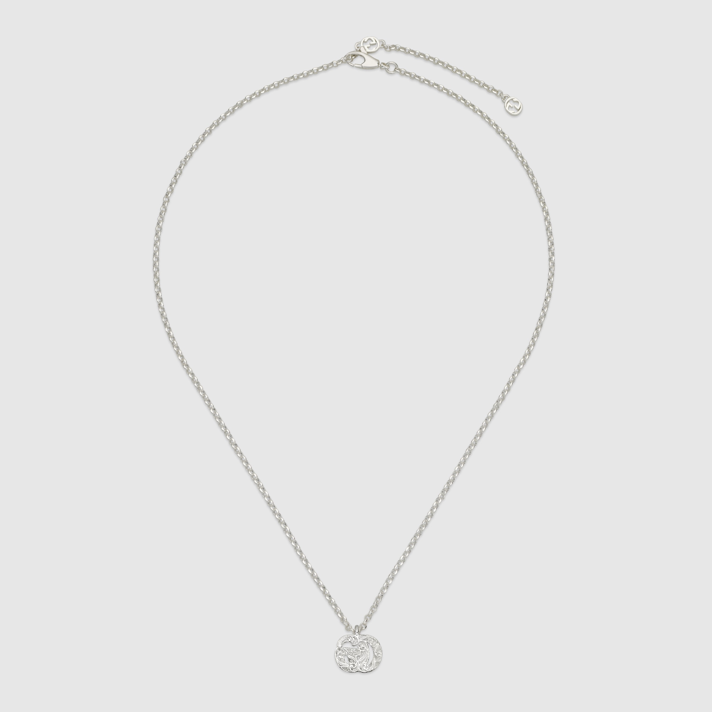 Gucci ball chain necklace sterling silver interlocking Ag