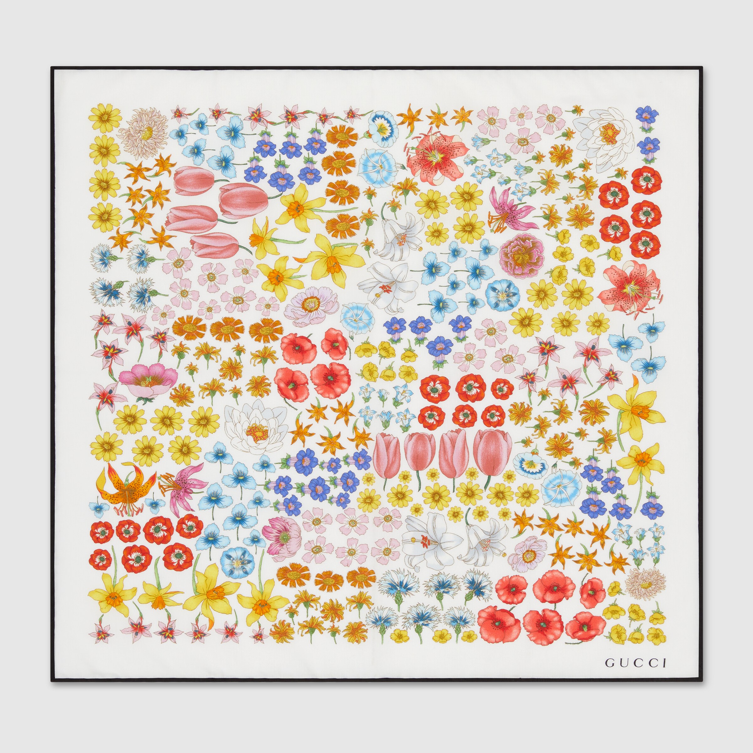 日本限定 プリント コットン ハンカチ ・ホワイト | GUCCI公式