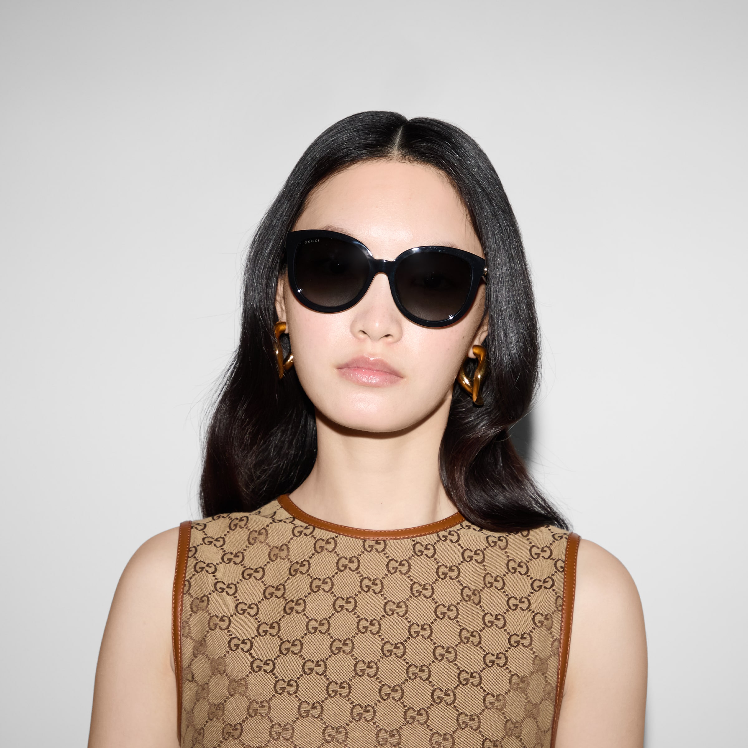 ✨美品✨GUCCI キャットアイサングラス ブラウン Cat-eye frame sunglasses in brown | GUCCI® US