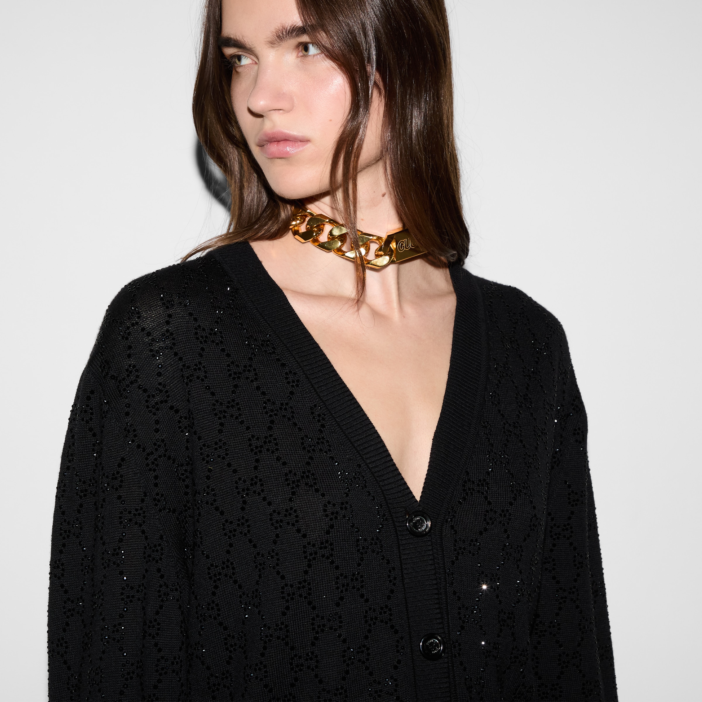 GUCCI スワロフスキー カーディガン クリスタル