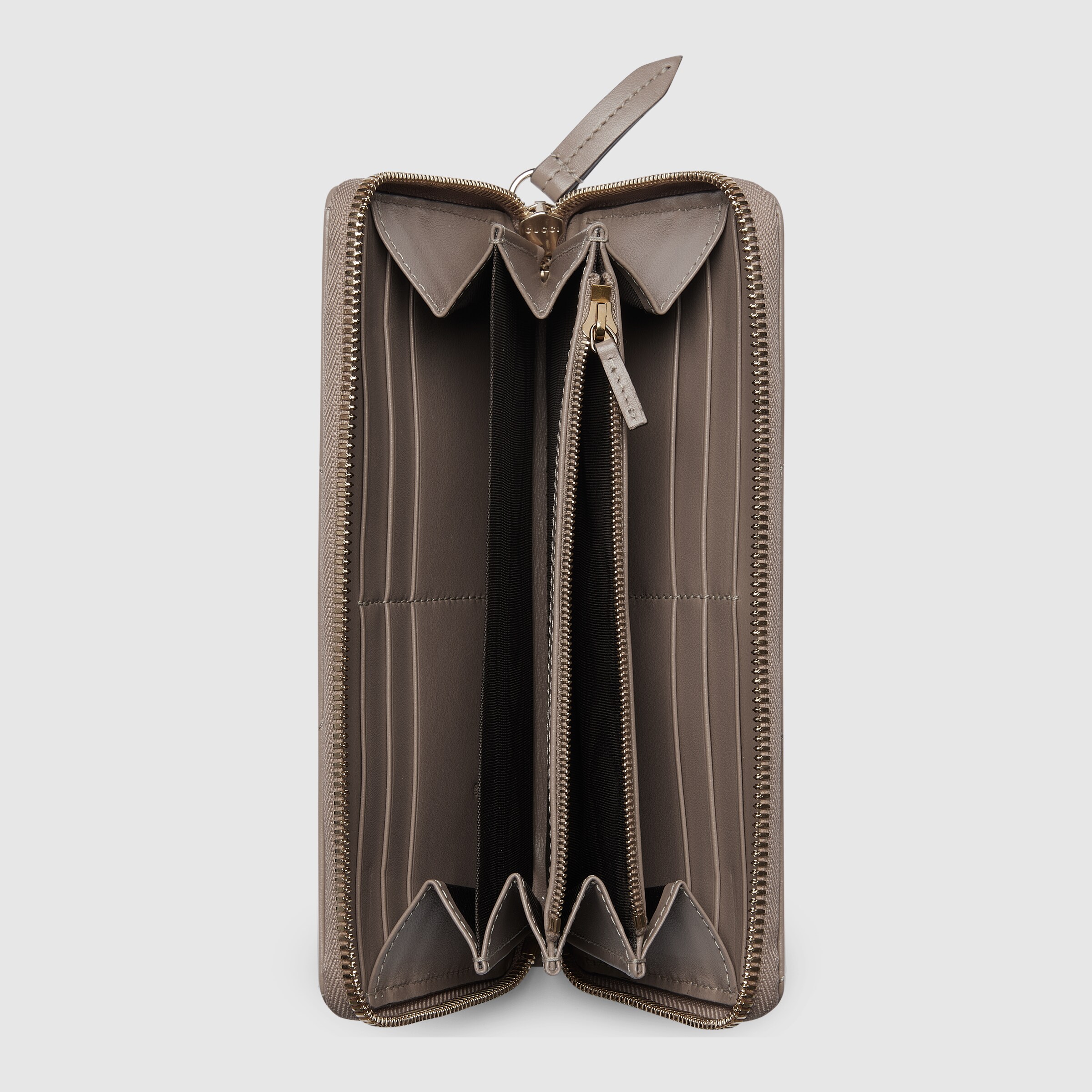 Portafoglio GG Marmont con cerniera in pelle tortora | GUCCI® IT
