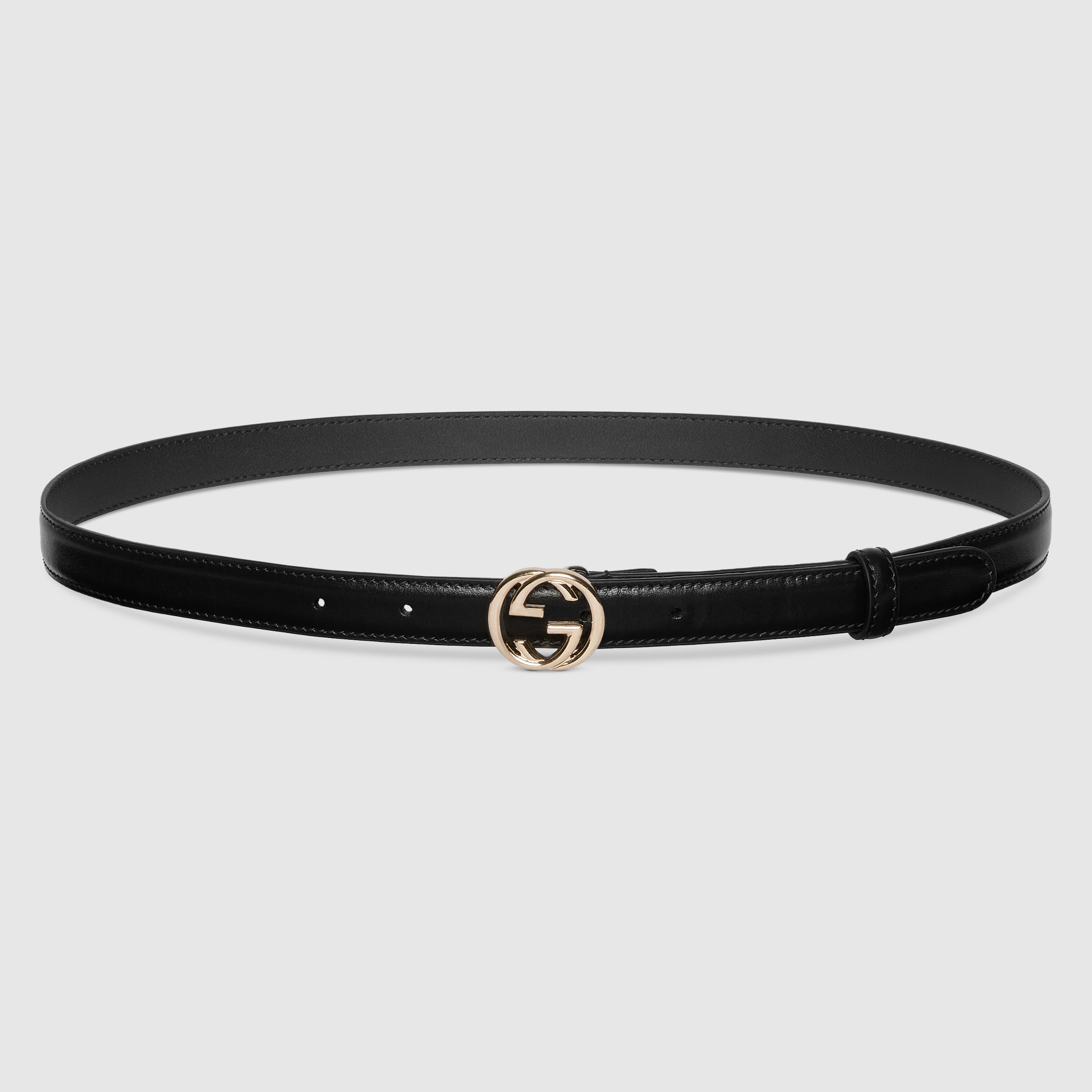 ベルト GUCCI BELT (4068310YA0G 1000) Belt with Interlocking G buckle in black leather | GUCCI® US