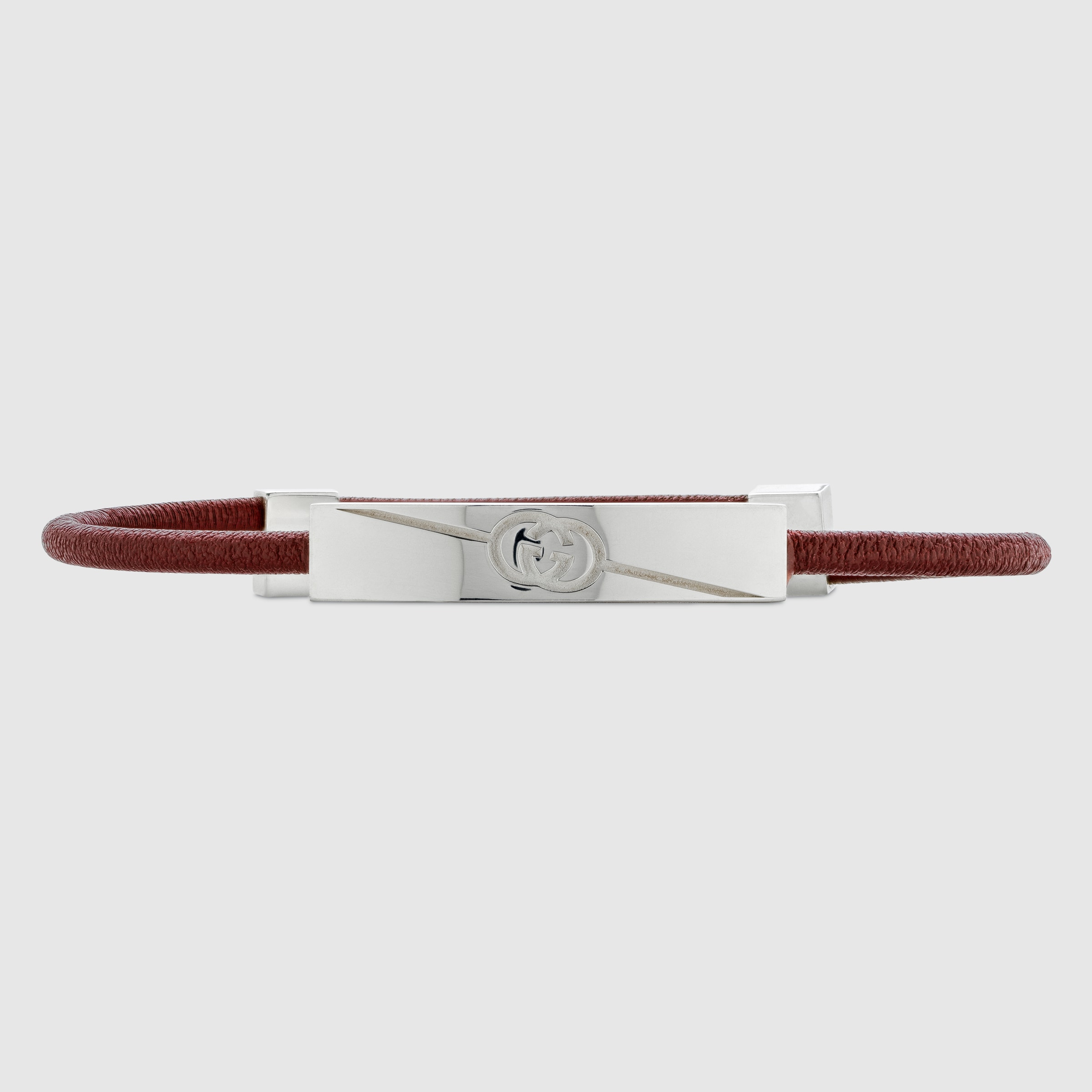 gucci leather×silver bracelet 00s Gucci Men's Gucci Tag Bracelet, Silver | Neiman Marcus