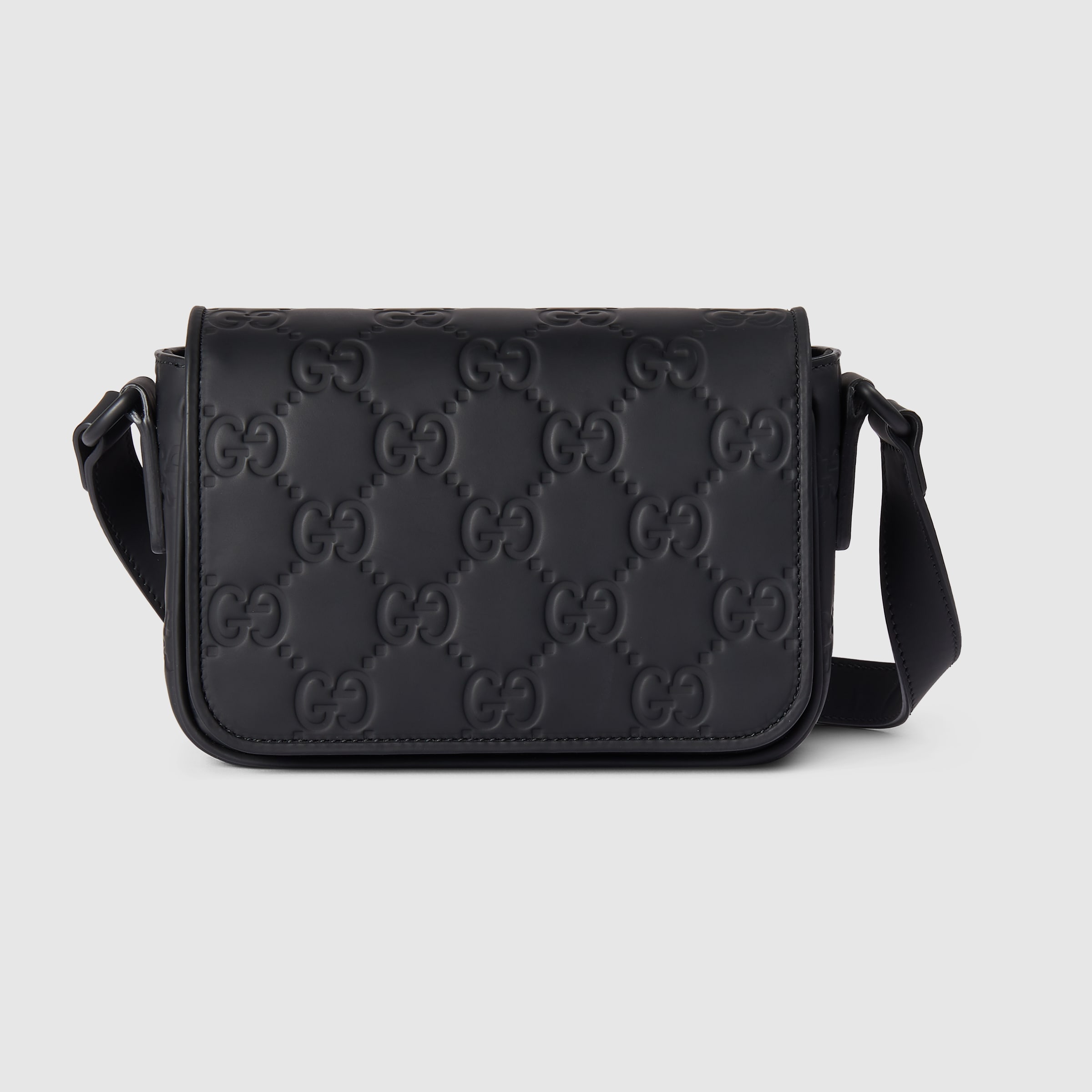 RUBBER-EFFECT MINI MESSENGER BAG