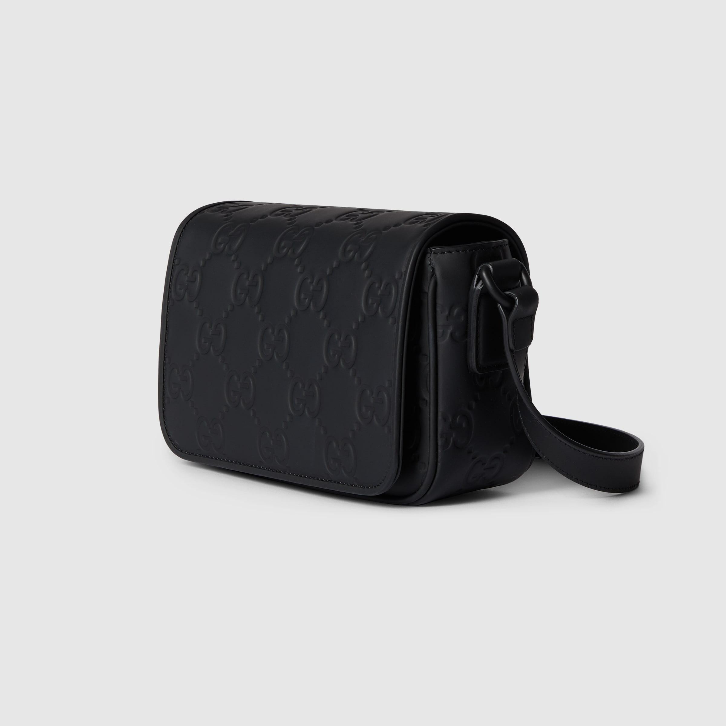 RUBBER-EFFECT MINI MESSENGER BAG