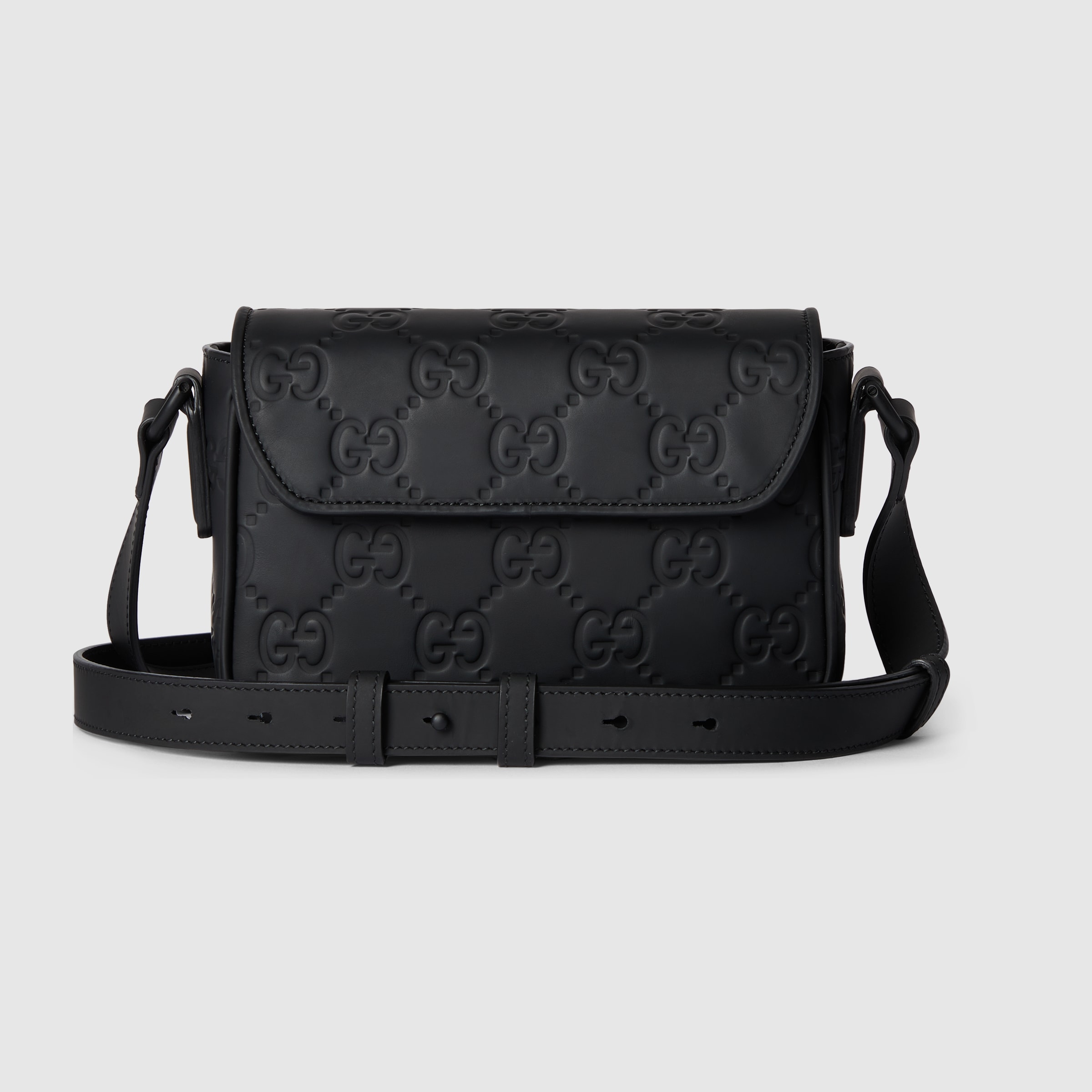 RUBBER-EFFECT MINI MESSENGER BAG