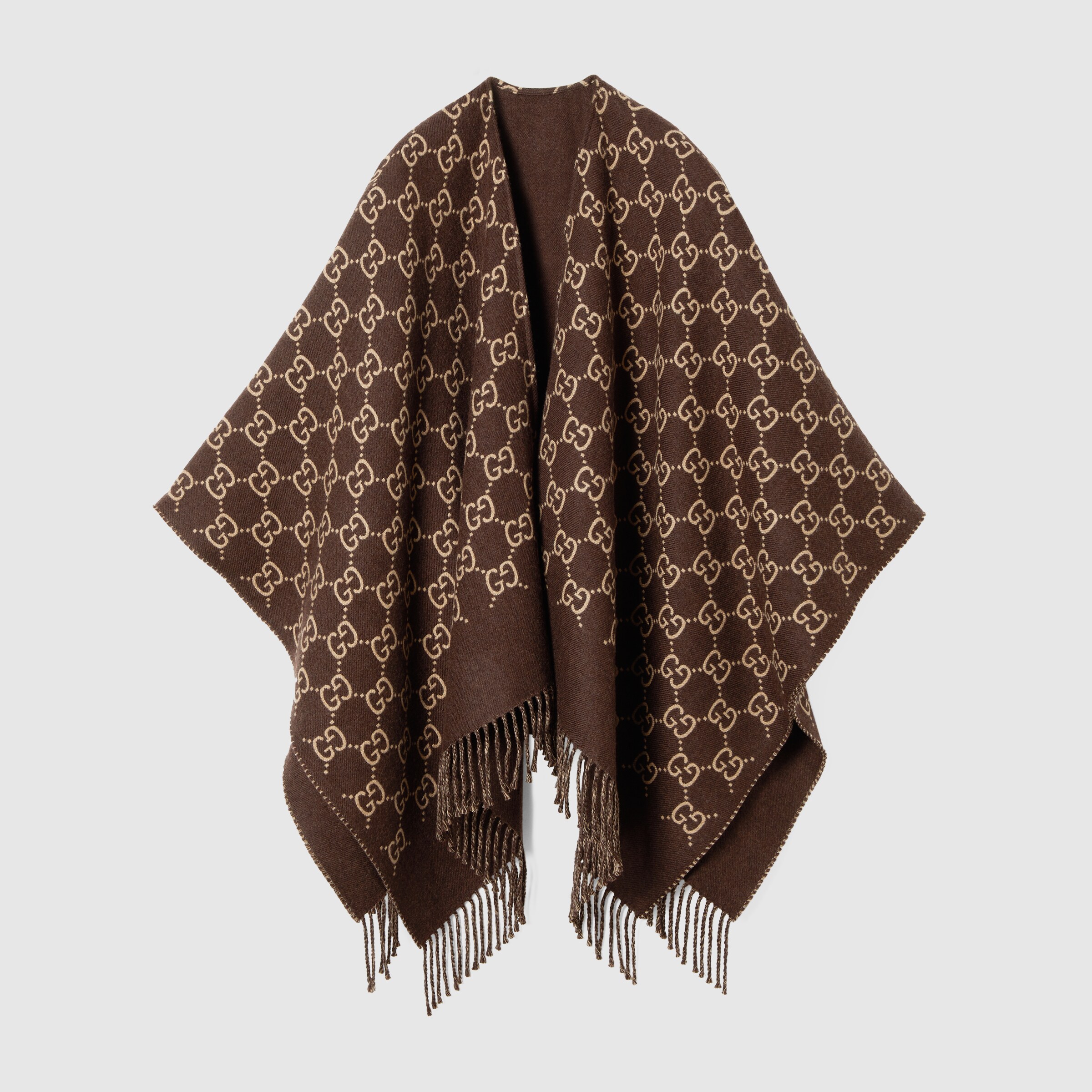 Gucci New Sten GG jacquard pattern lana wool scarf with