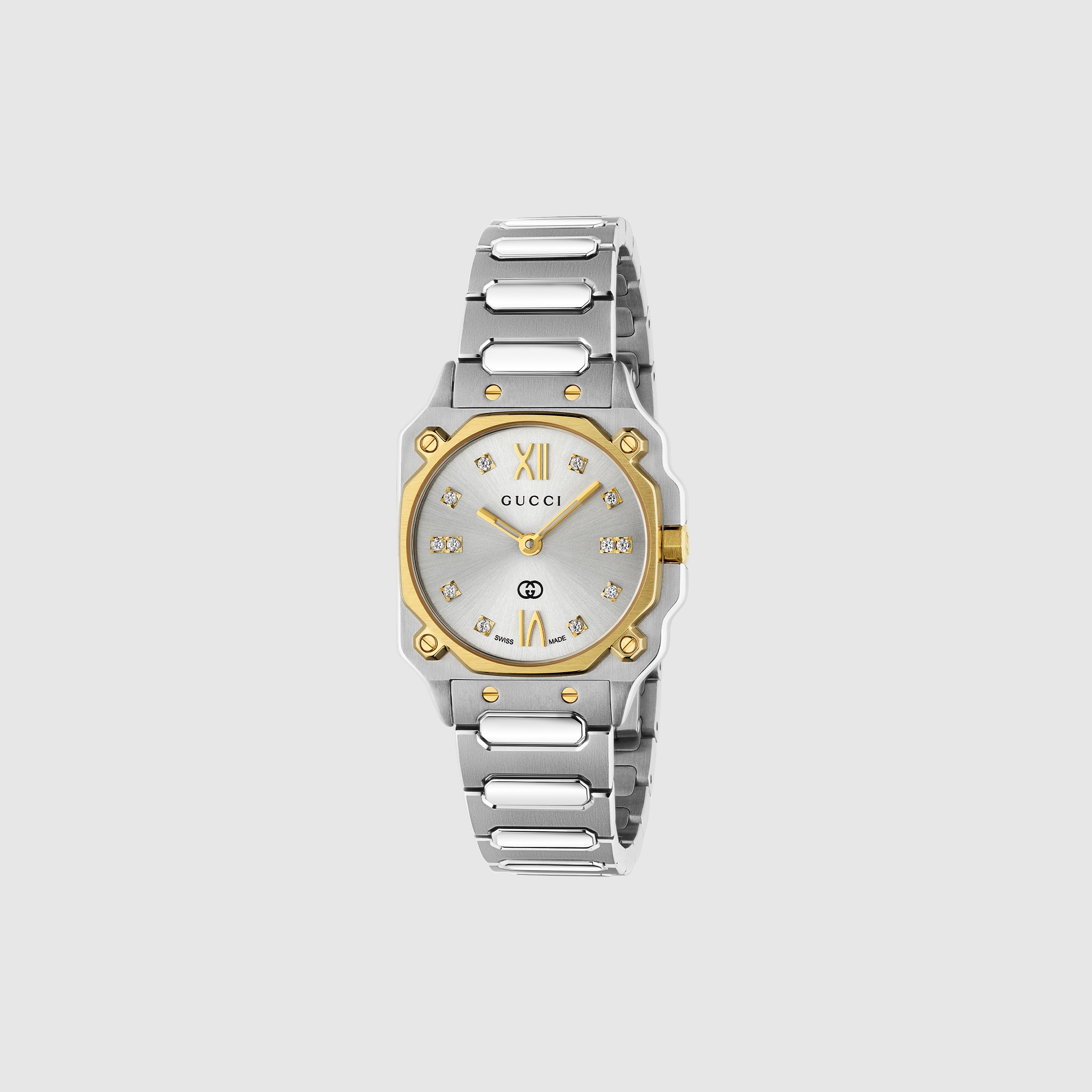 GUCCI ラウンドフェイス時計 マルチカラー GUCCI グッチ シェリーライン 2200M レッド×グリーン文字盤 GP