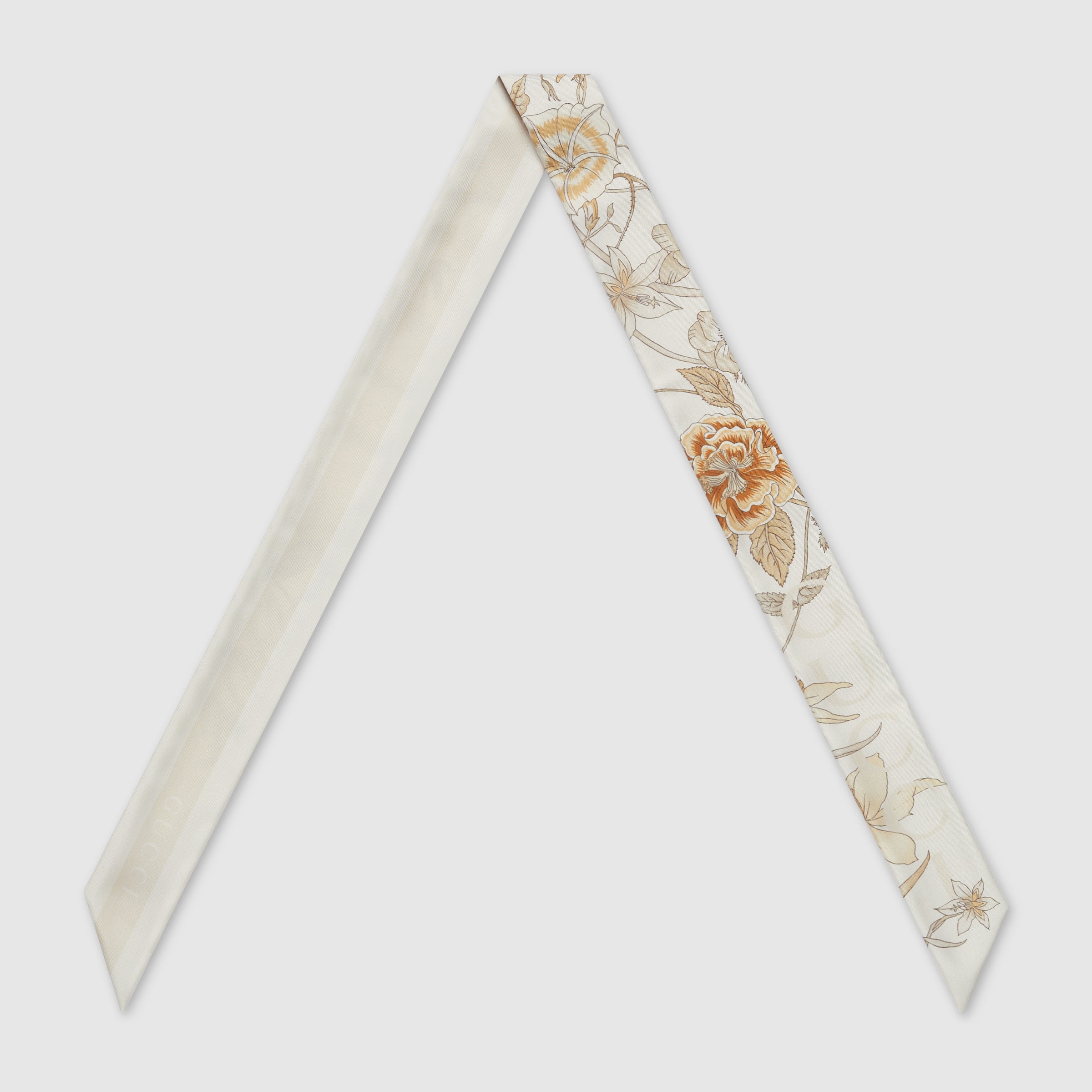 Fiocco in seta stampato in avorio | GUCCI® IT