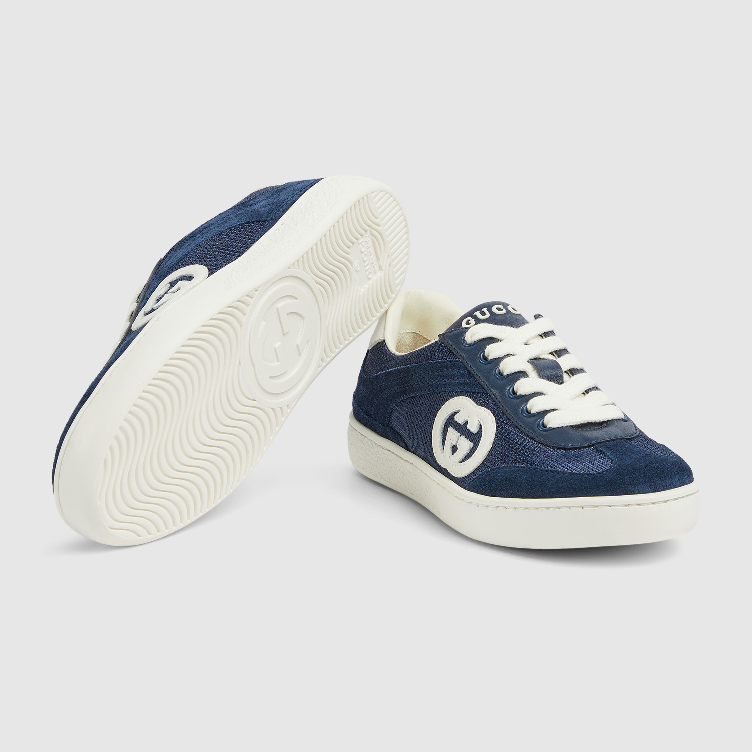 Children's G75 sneaker in blue suede | GUCCI® US
