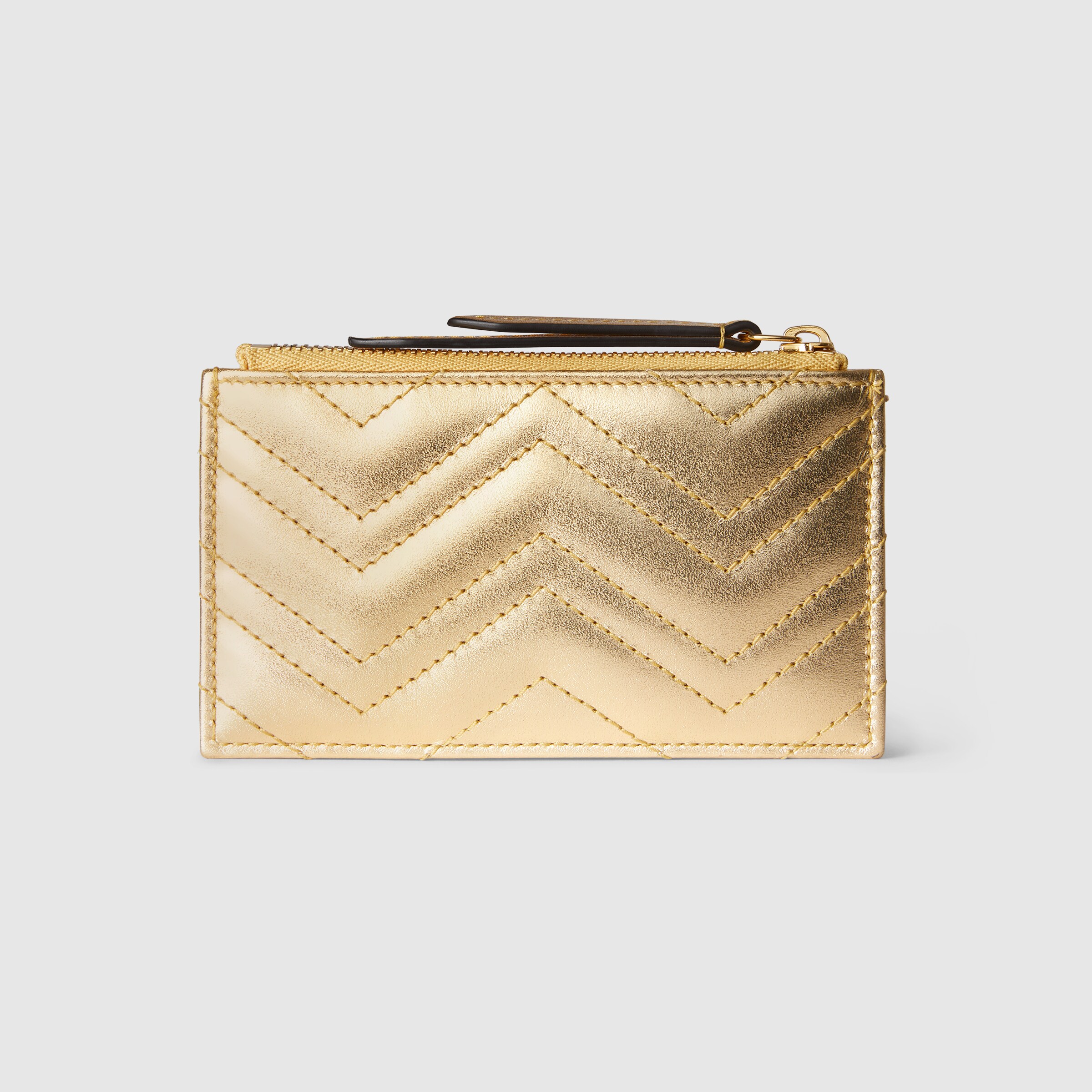 GG Marmont key case in gold leather | GUCCI® US