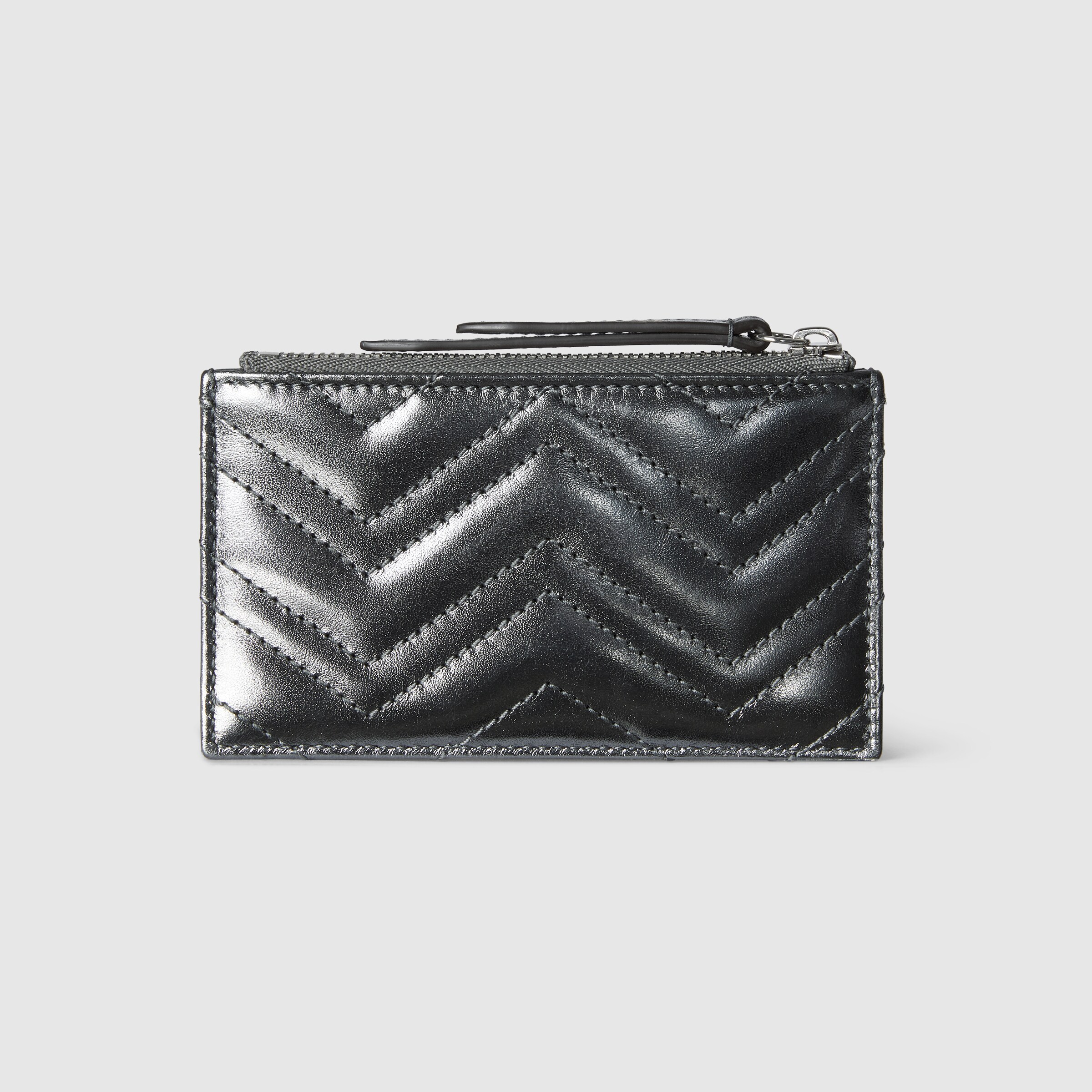 GUCCI 23AW GG Marmont 6連キーケース GG Marmont key pouch in metallic dark grey leather | GUCCI® US
