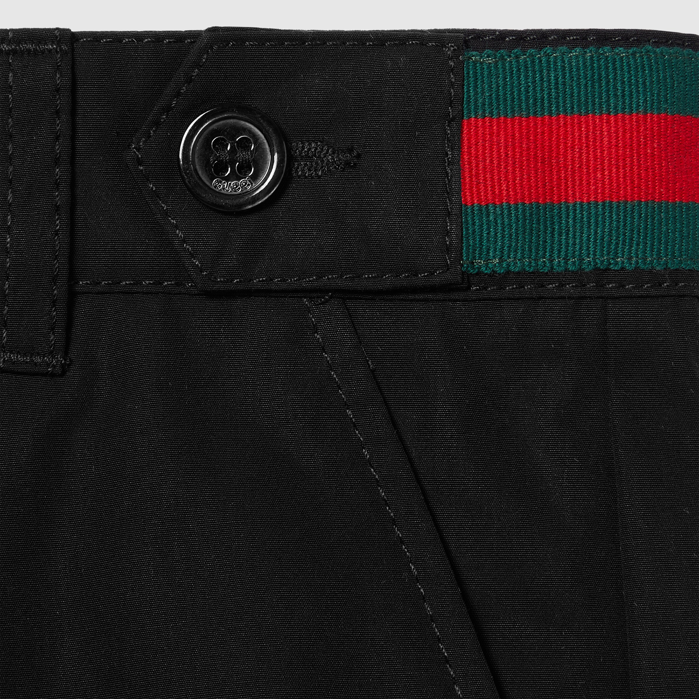 Children's cotton poplin shorts in black | GUCCI® US