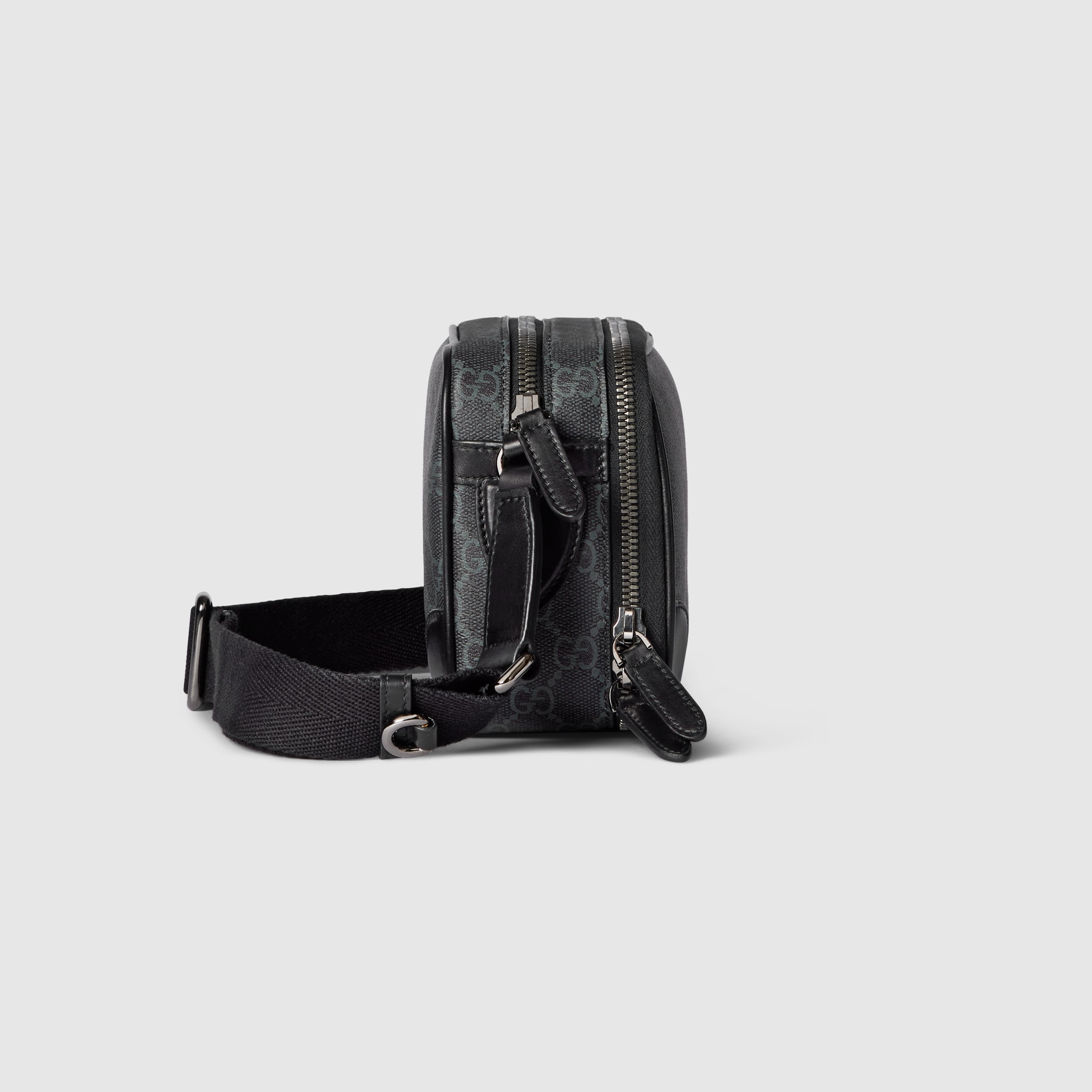 GG Emblem mini crossbody bag in black fabric | GUCCI® US