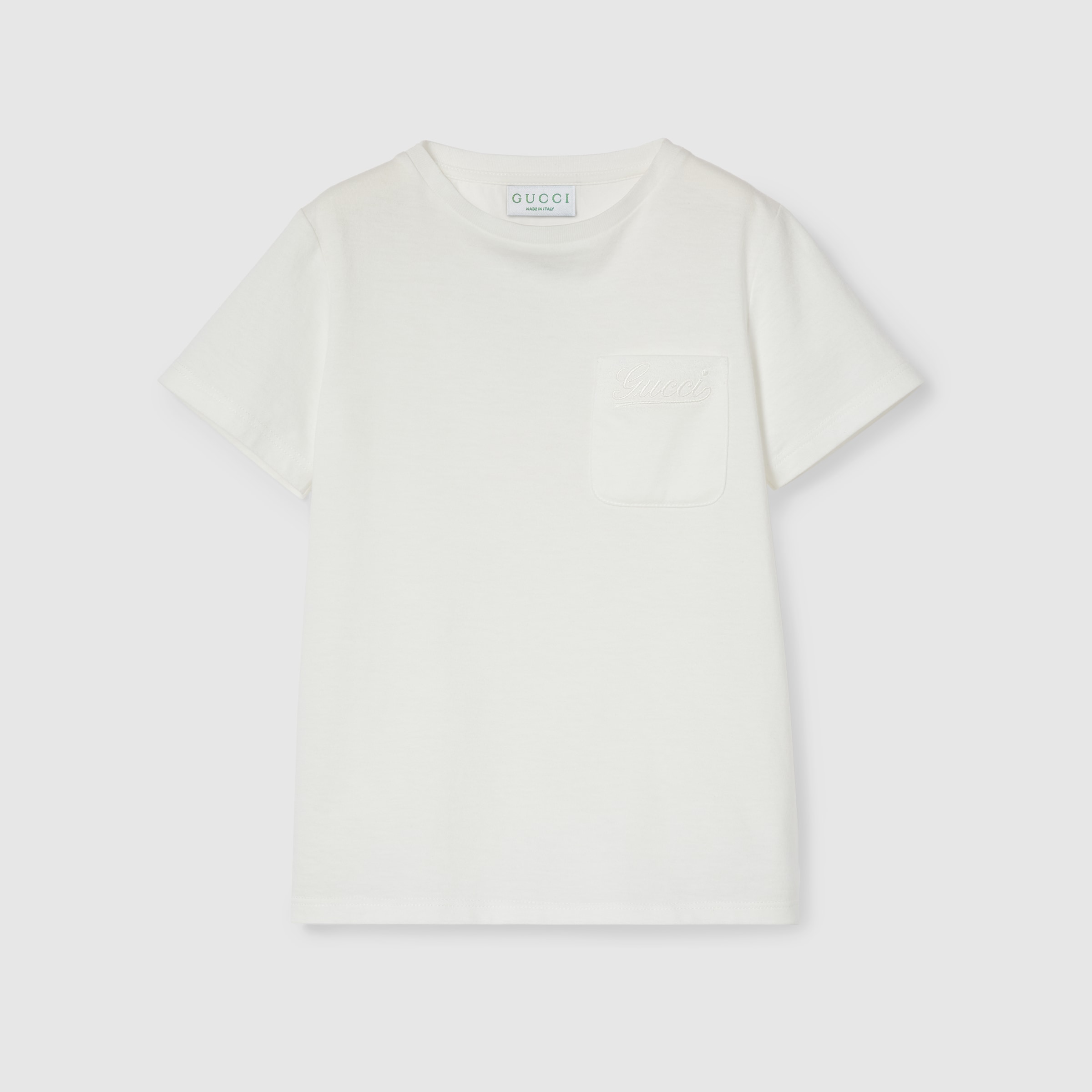 Children's embroidered cotton T-shirt in white | GUCCI® SI