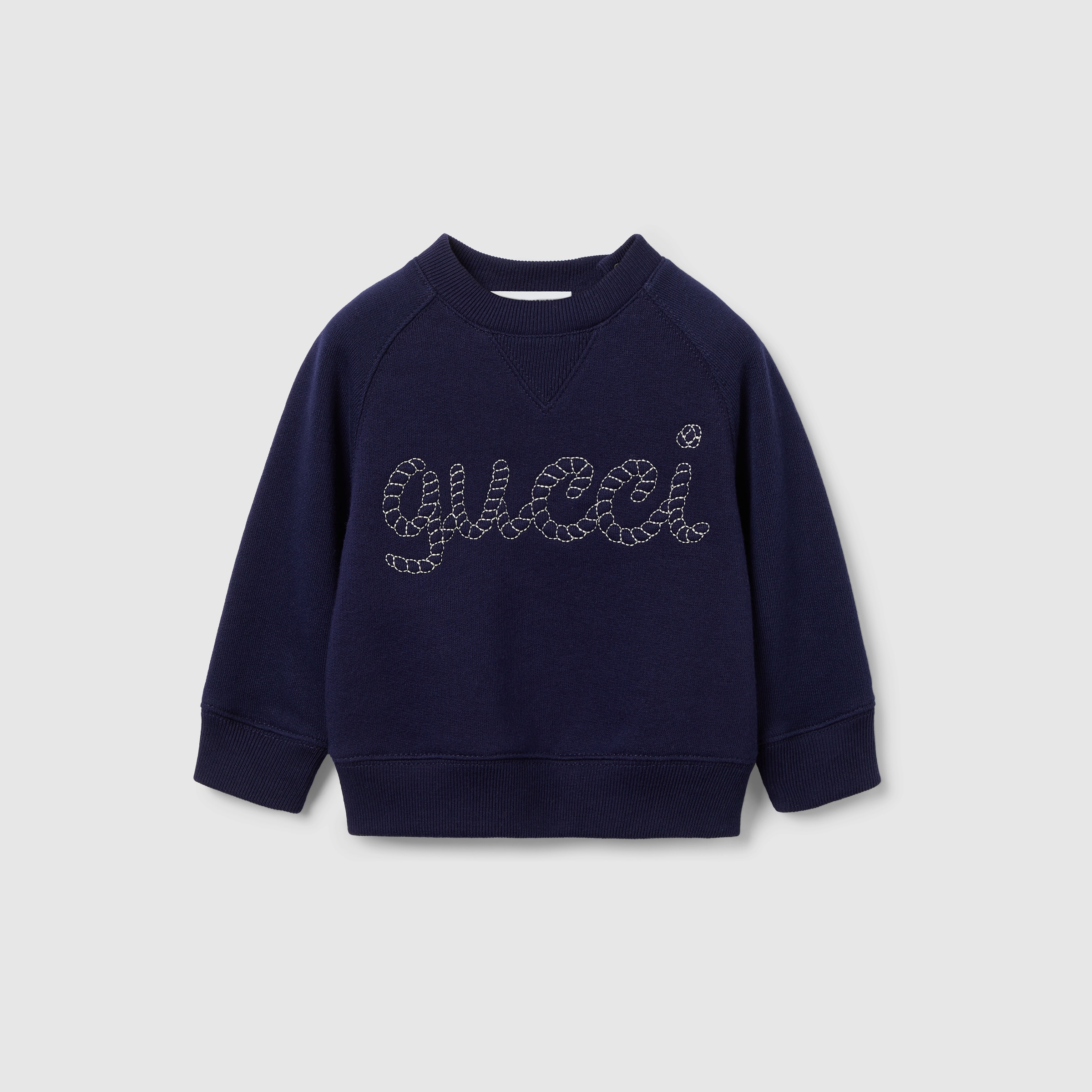 GUCCI★素敵！GRAPHIC PRINT BUNNY BLUE FELTED COTTON HOODIE Children's printed cotton sweatshirt in white | GUCCI® US