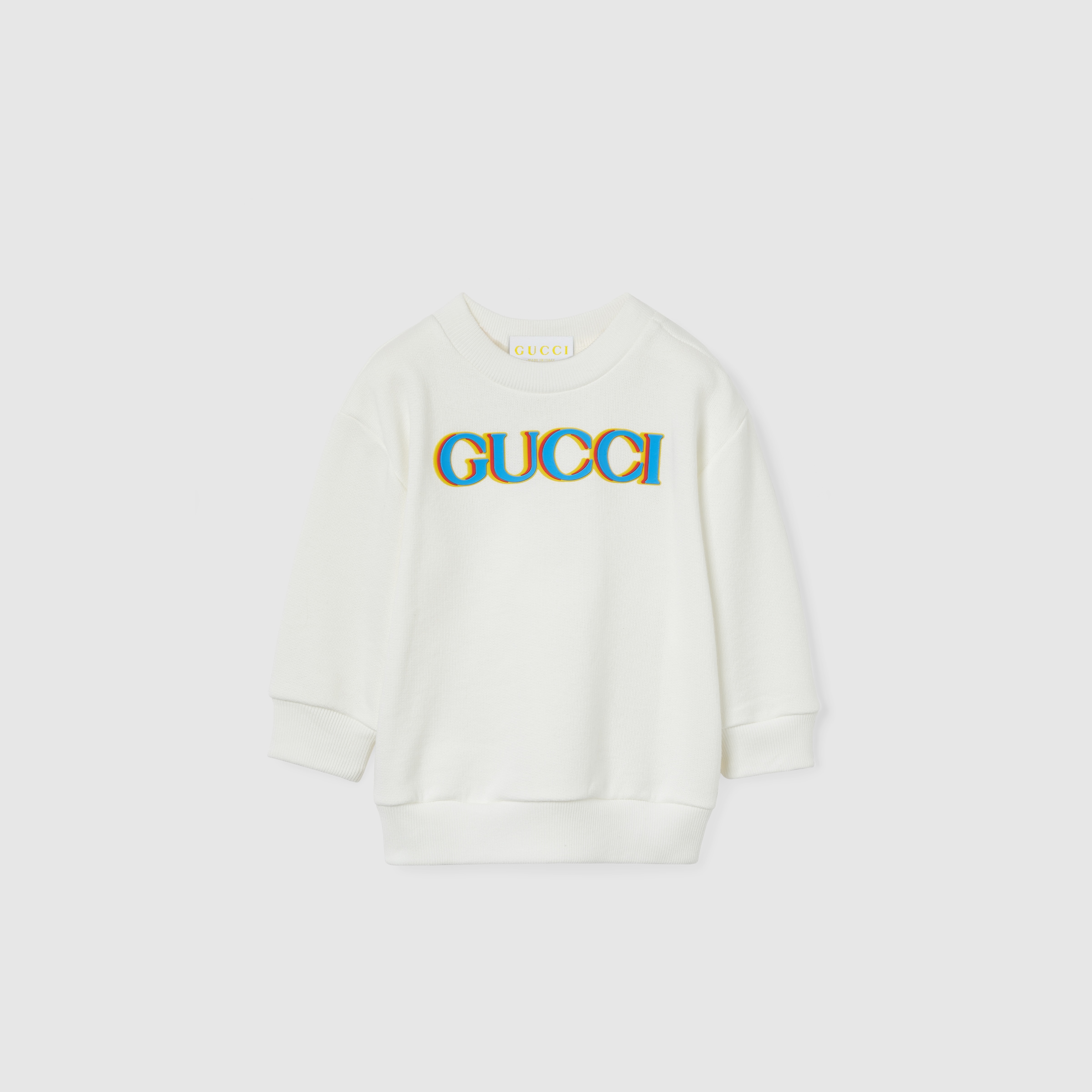 GUCCI キッズ Baby printed cotton sweatshirt in white | GUCCI® US