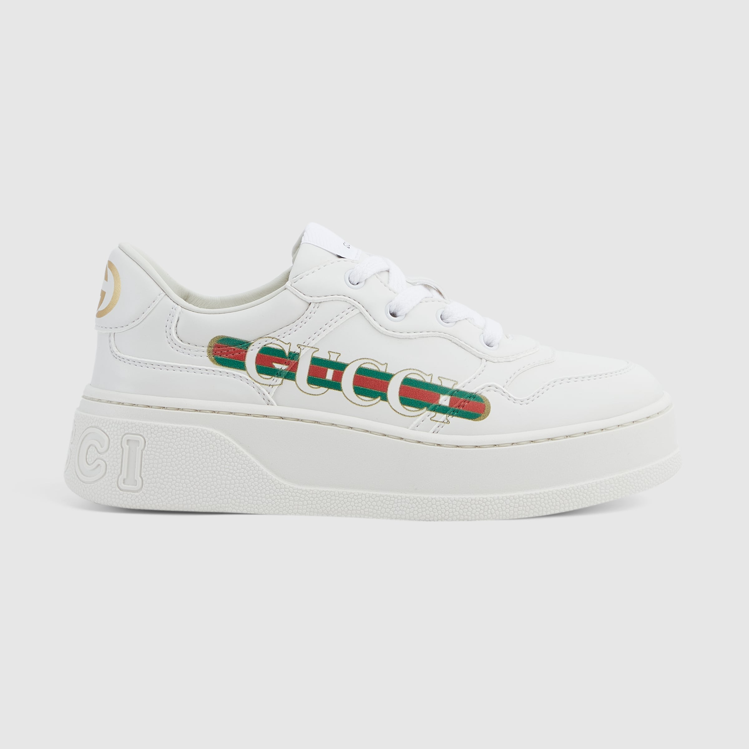 Children's sneaker with Interlocking G in white Demetra