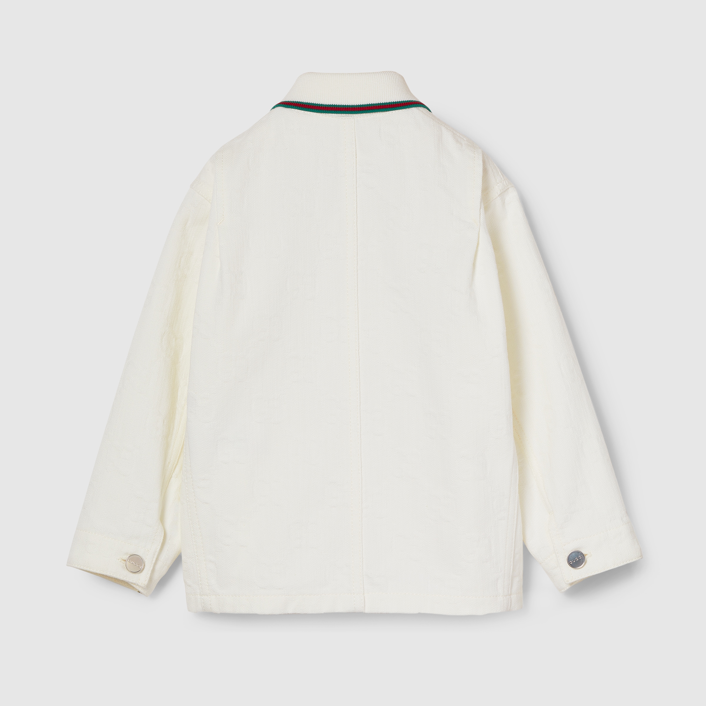 Children's GG denim jacket with Web in white | GUCCI® US
