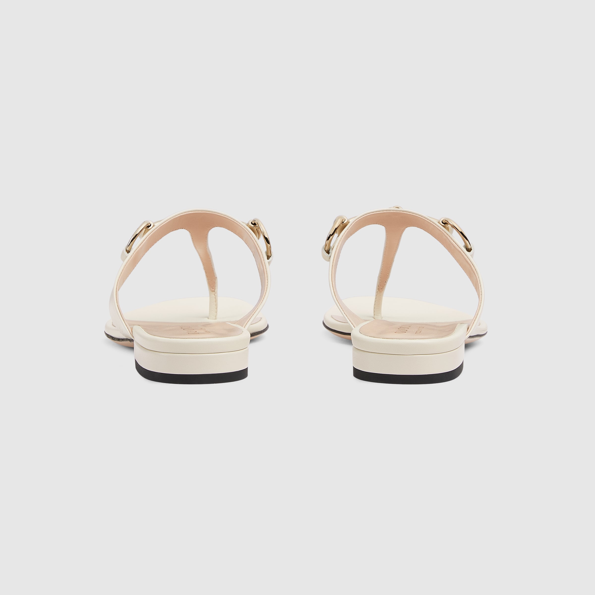 サンダル・ミュール GUCCI Ivory Leather Thong Sandals 816590_C9D00_9540_015_100_0000