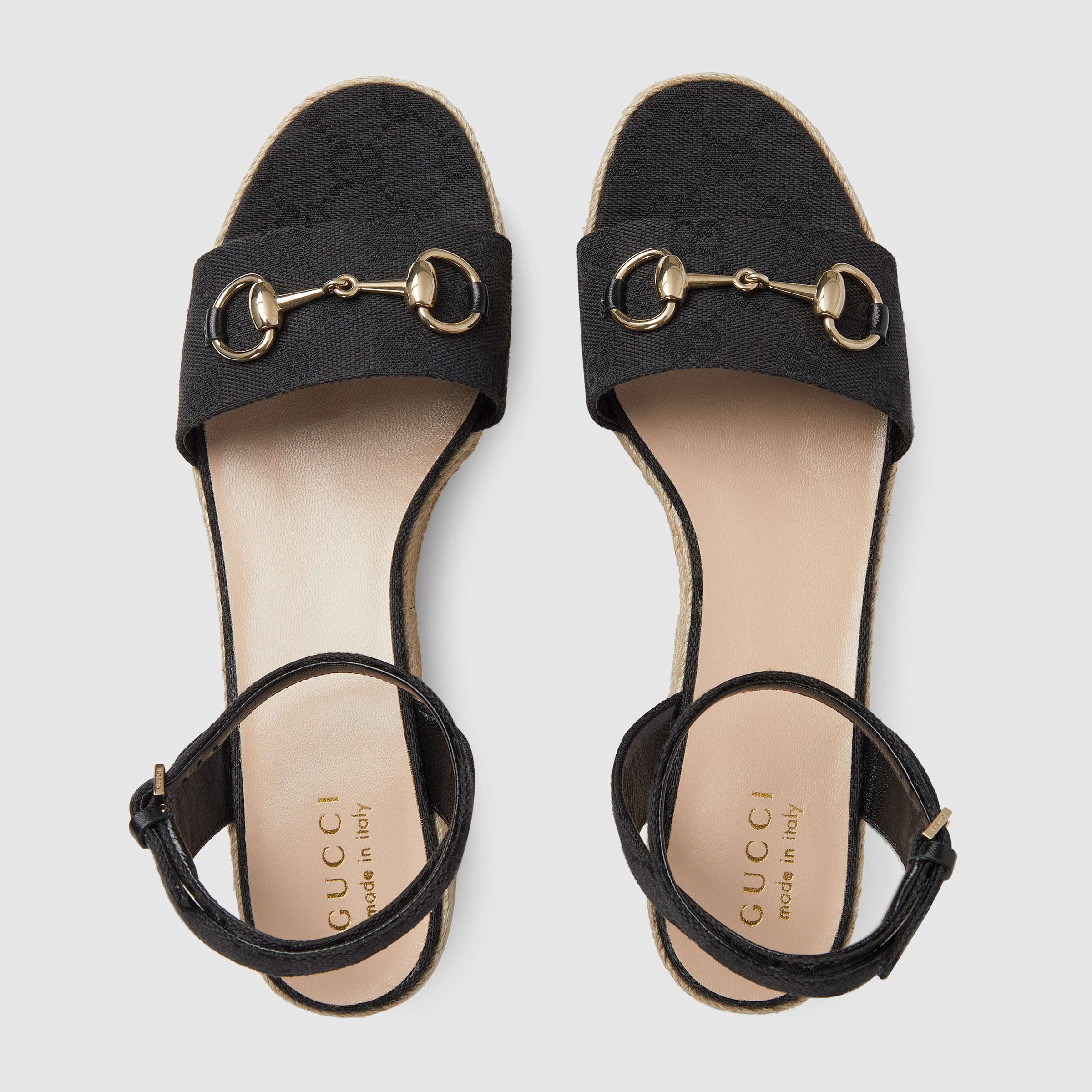 Women's espadrille with Horsebit in black Original GG canvas Women's espadrille with Horsebit in black Original GG canvas