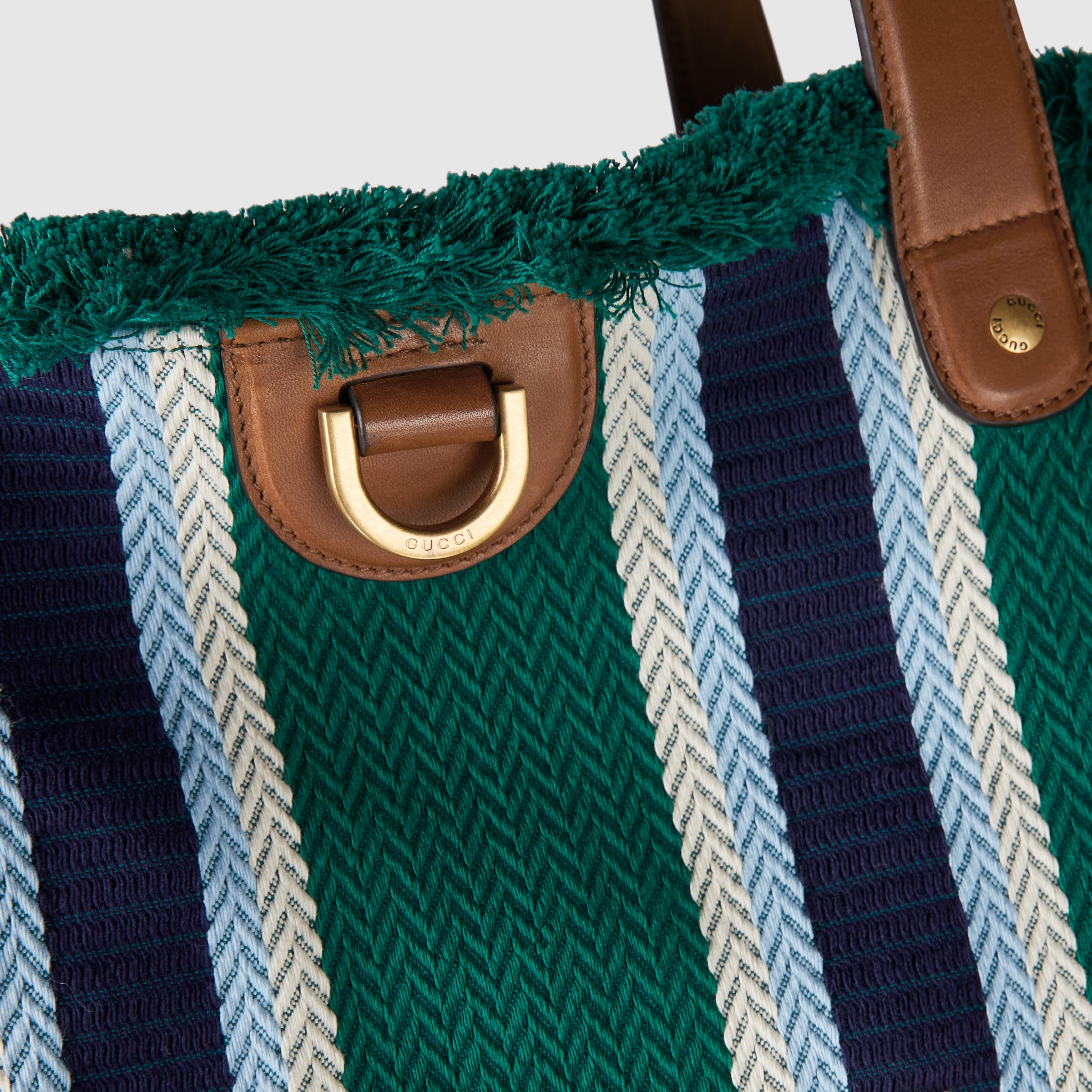 Embroidered large canvas tote bag