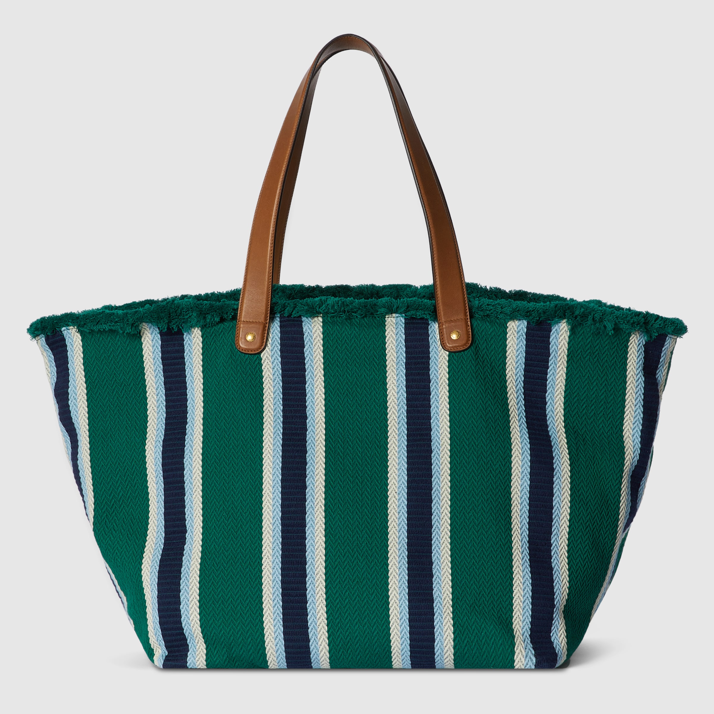 Embroidered large canvas tote bag