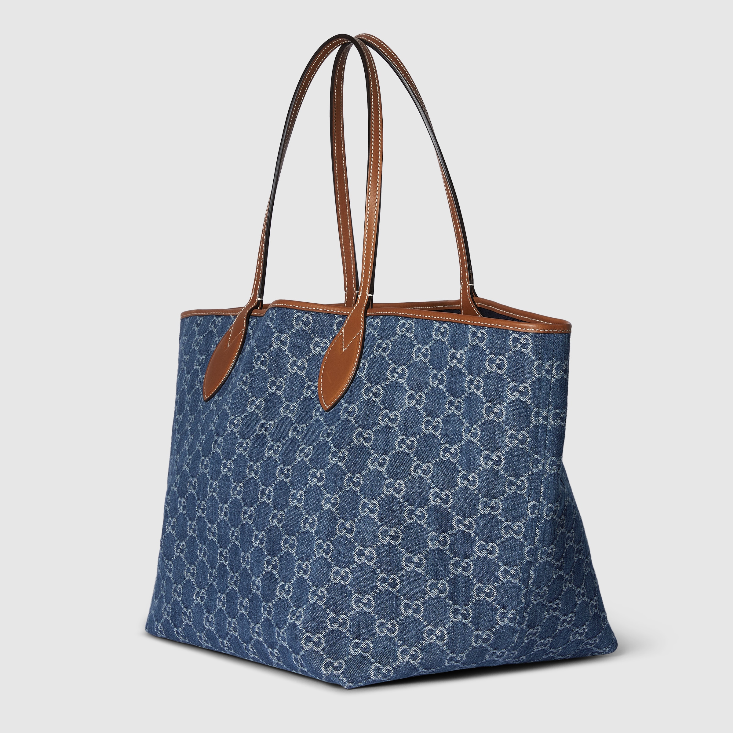 ◆正規品◆GUCCI INTERLOCKING TOTE BAG BLUE ORANGE◆関税込◆ Pre-Owned Blue GG Supreme Canvas Interlocking GG Tigers Tote