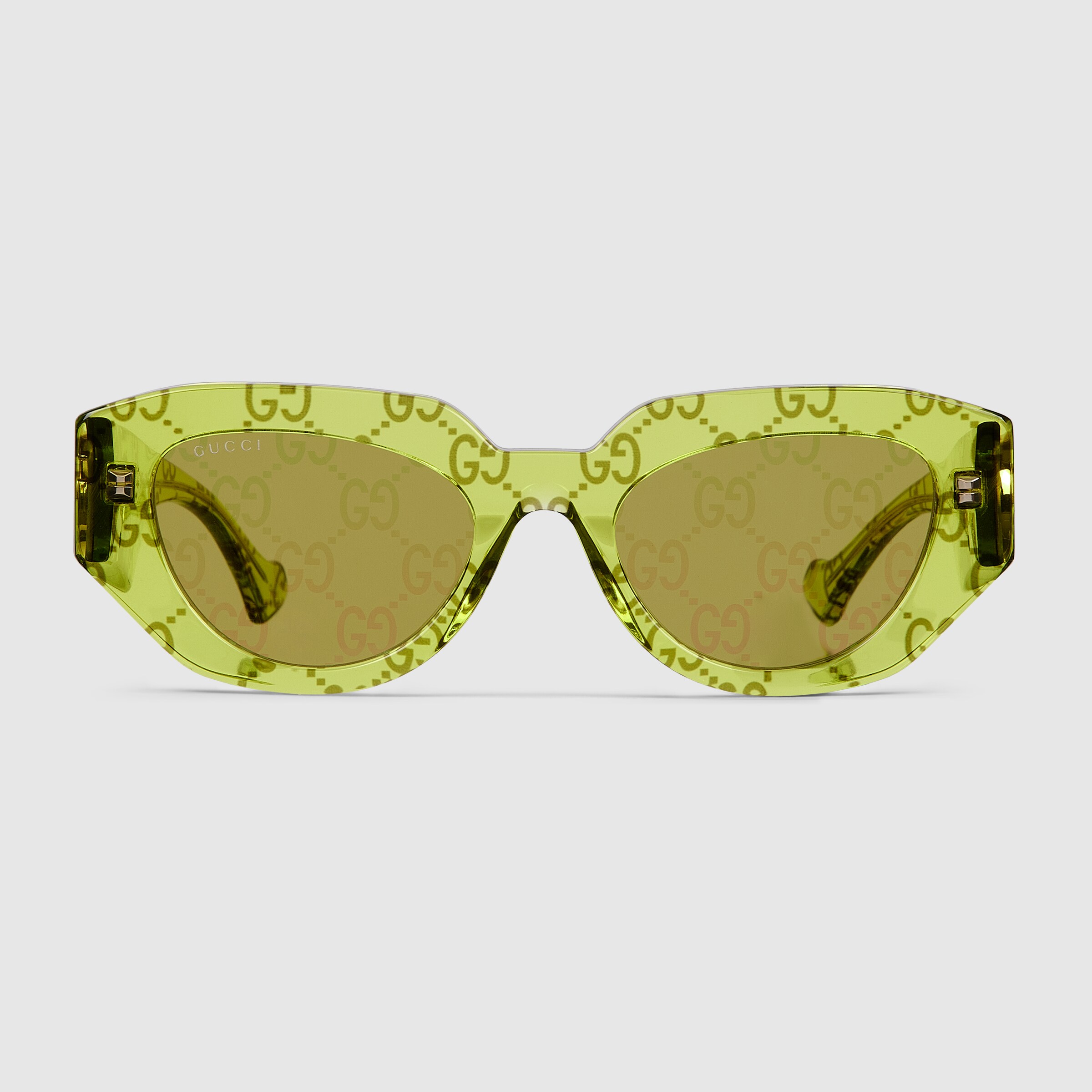 【関税&送料込】Gucci Army Green Acetate Sunglasses Men's Recycled Acetate Sunglasses Green - Gucci