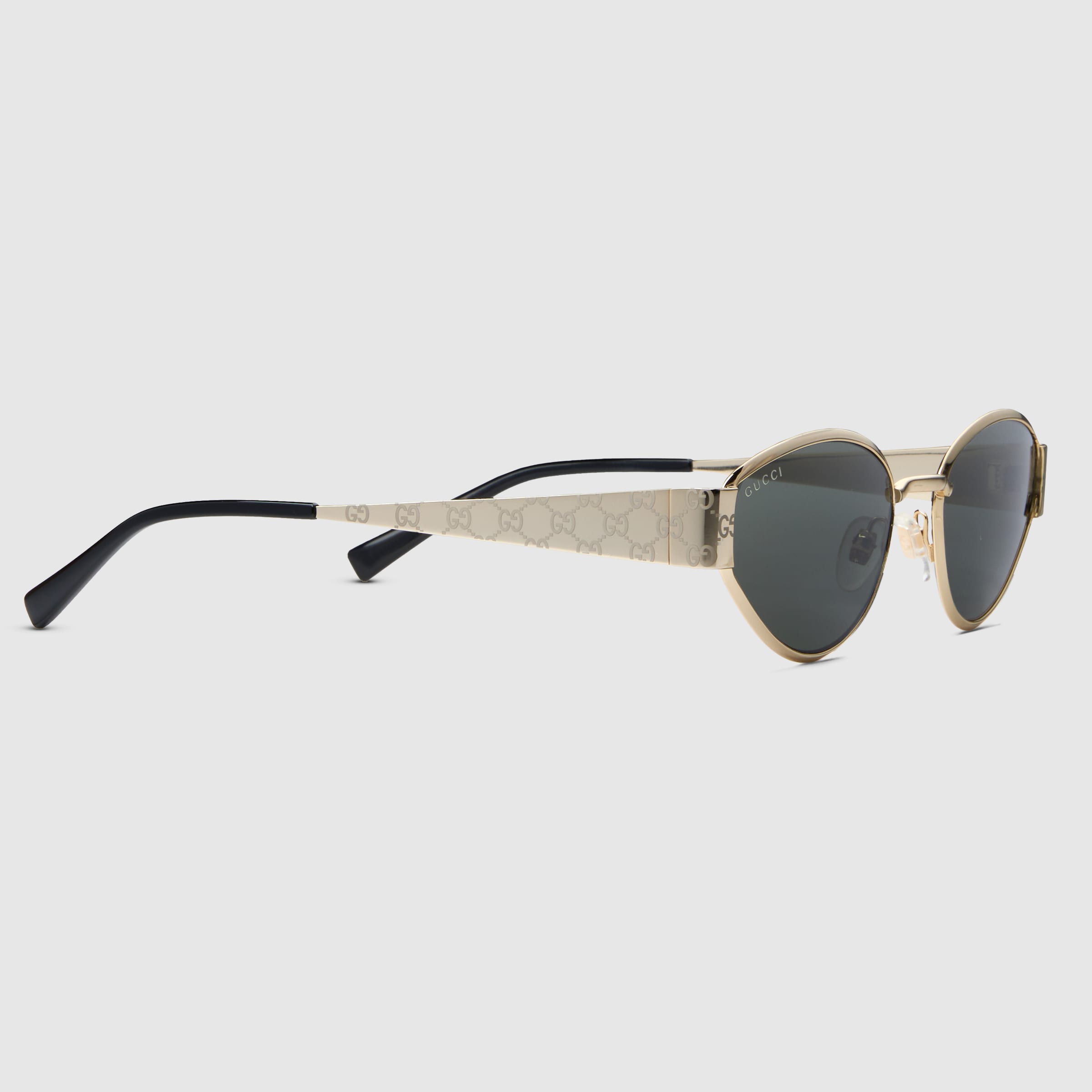 Geometrical frame sunglasses in light gold-toned | GUCCI® US