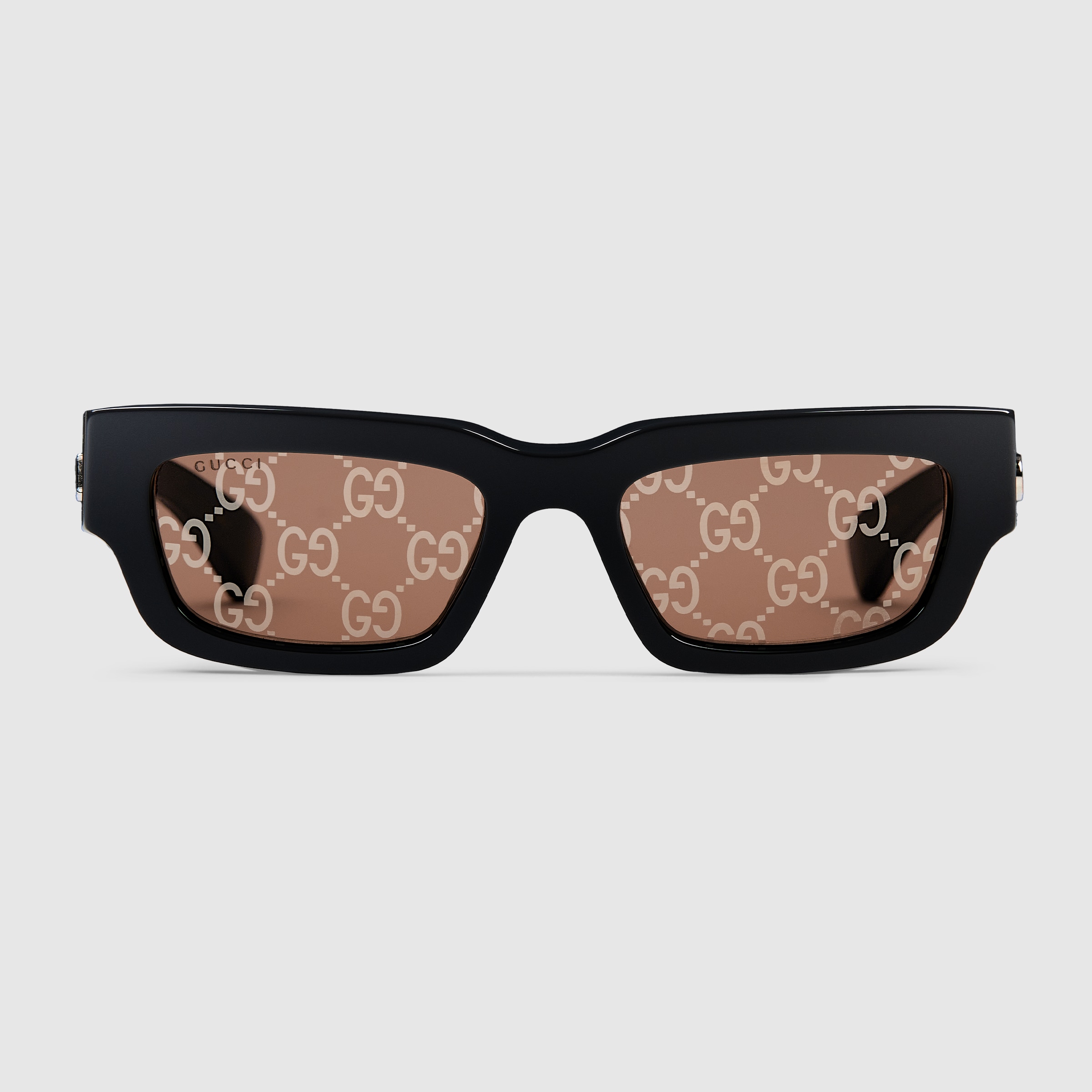 Rectangular frame sunglasses in black | GUCCI® CA