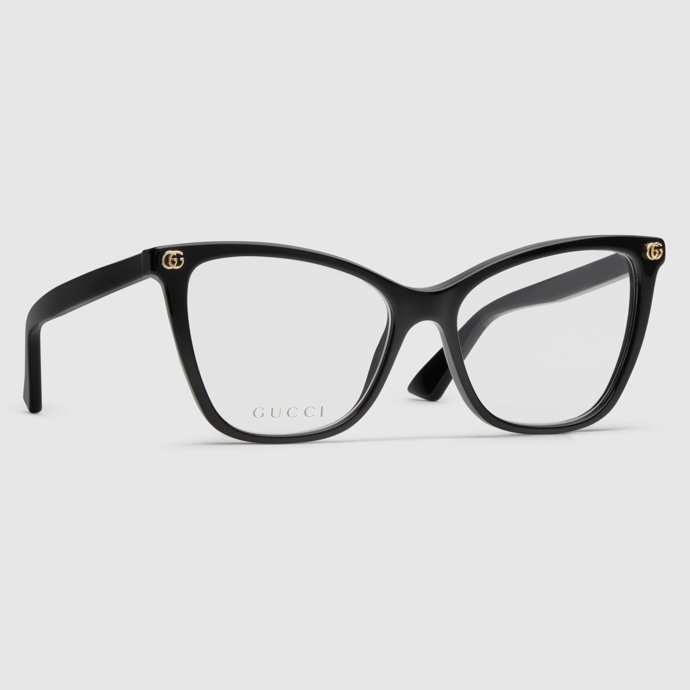 グッチ　サングラス Oval frame sunglasses in transparent grey | GUCCI® US