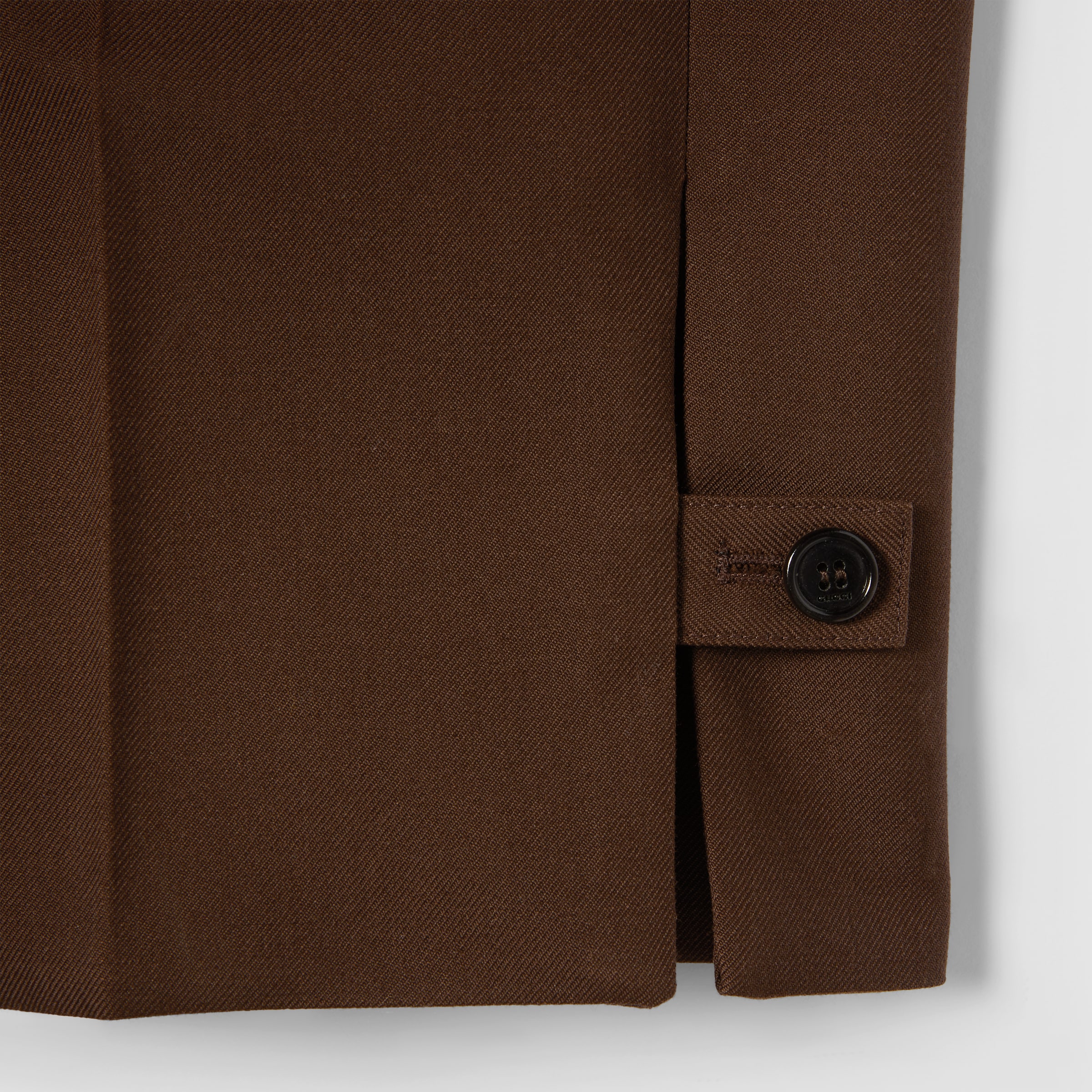 Embossed wool twill pants in dark brown | GUCCI® US