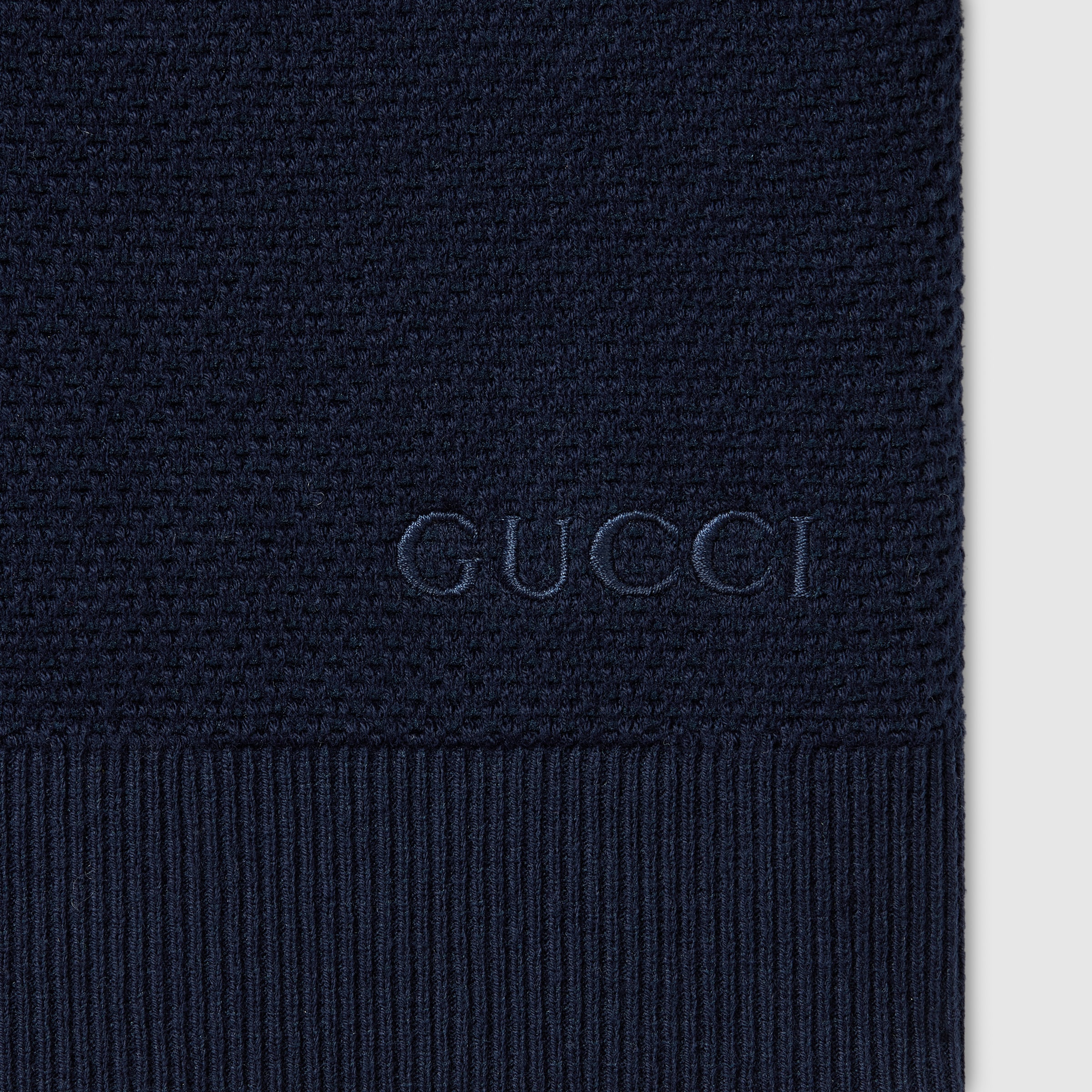 GUCCI LOVED エンブロイダリー パール カーディガン ネイビー S Gorgeous Authentic Gucci Loved Navy Cotton Belted Cardigan Jacket