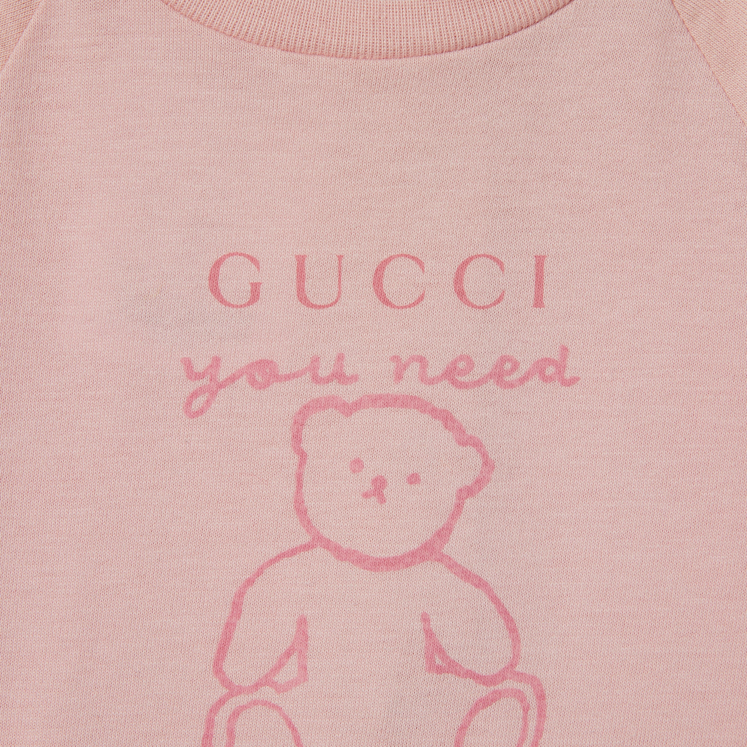 Baby cotton three-piece gift set in pink | GUCCI® US