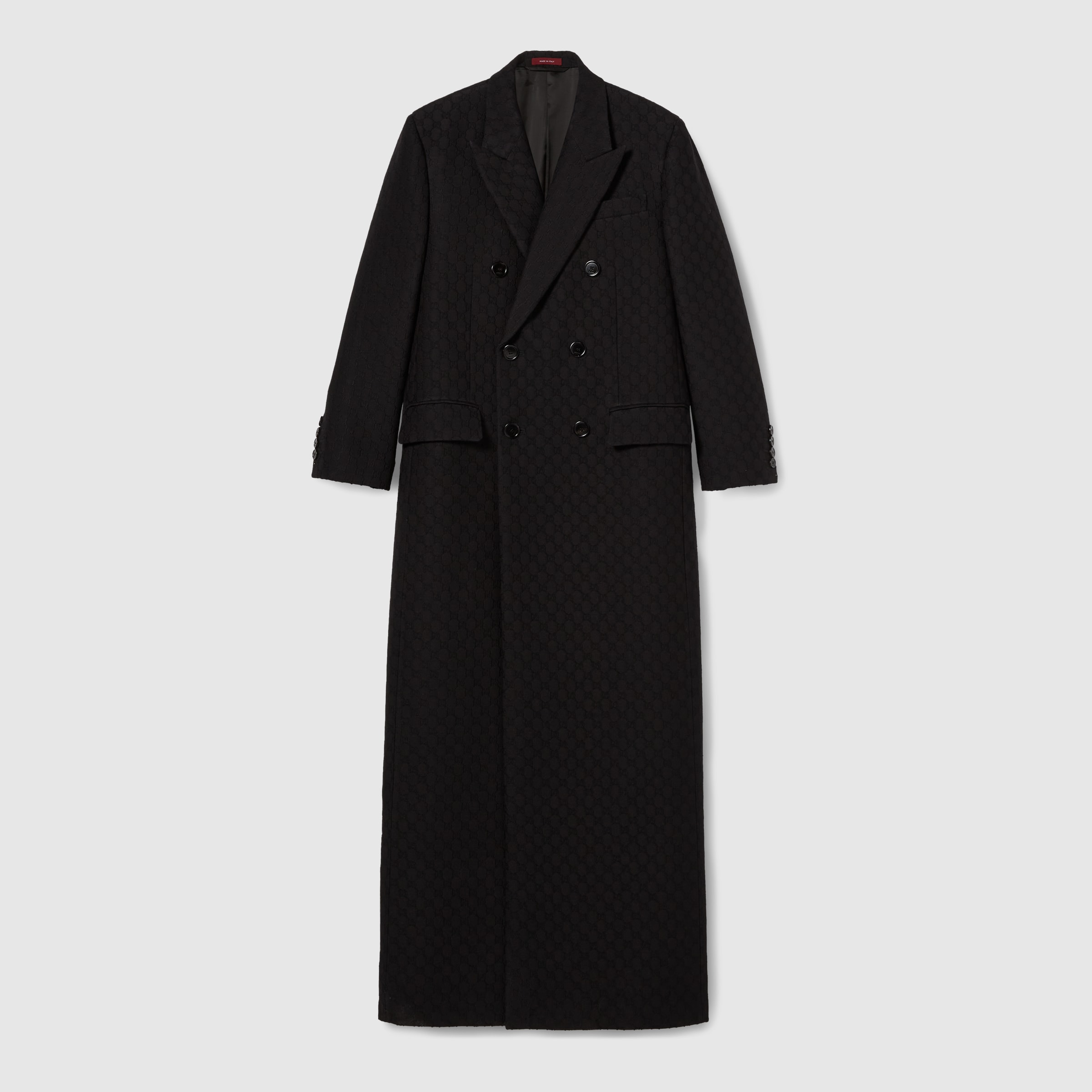 グッチ GUCCI　ベルテッドデザイン ロングコート 38 ブラック GUCCI グッチ カシミヤ ウール ベルテッドコート ロングコート