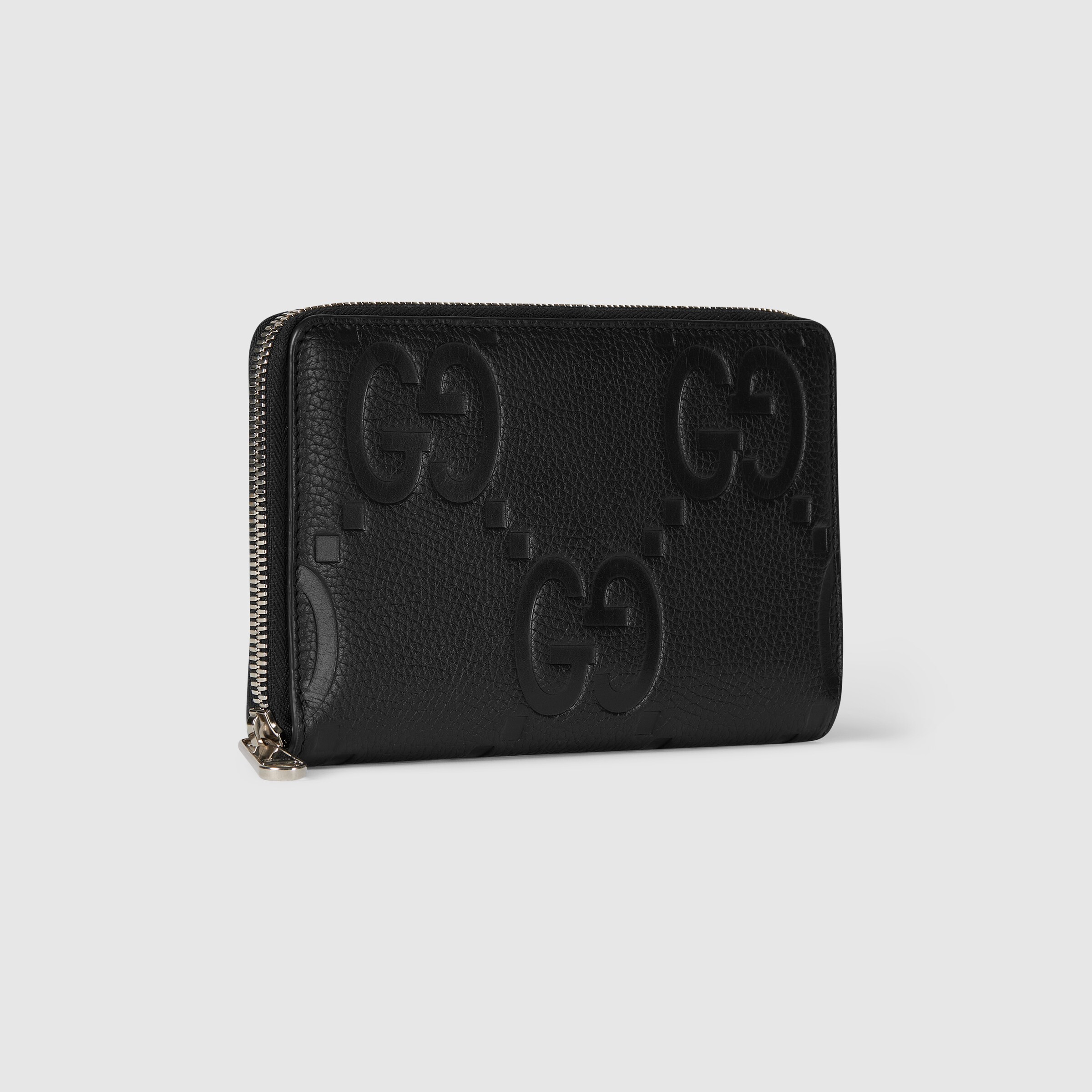 GUCCI ブラック レザー ケース ジャンボ GG トラベルドキュメントケース ・ブラック ジャンボGG