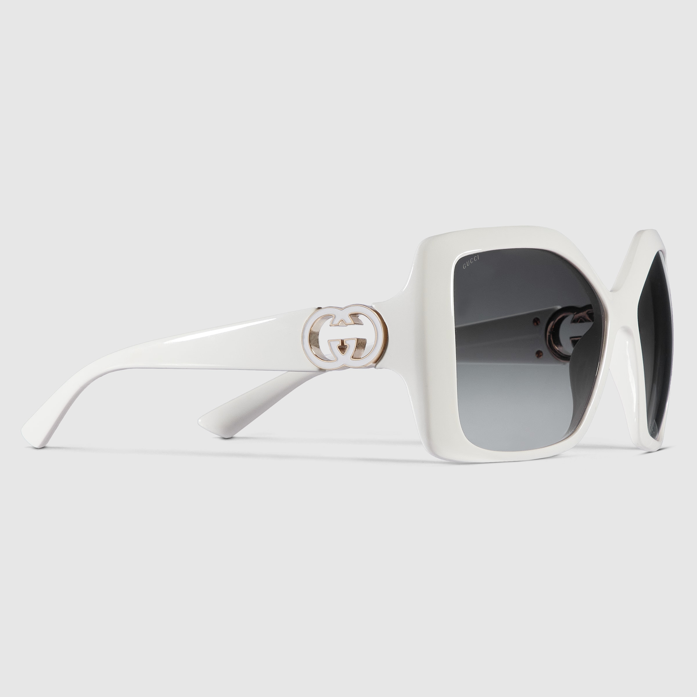 サングラス GUCCI White acetate geometric sunglasses サングラス GUCCI White acetate geometric sunglasses White