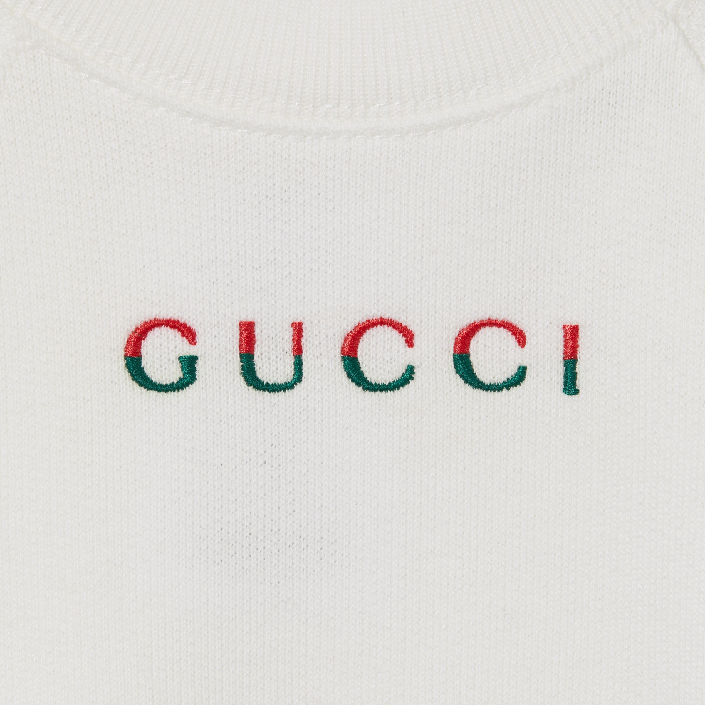 GUCCIベビーパーカー Baby cotton sweatshirt with embroidery in white | GUCCI® SI