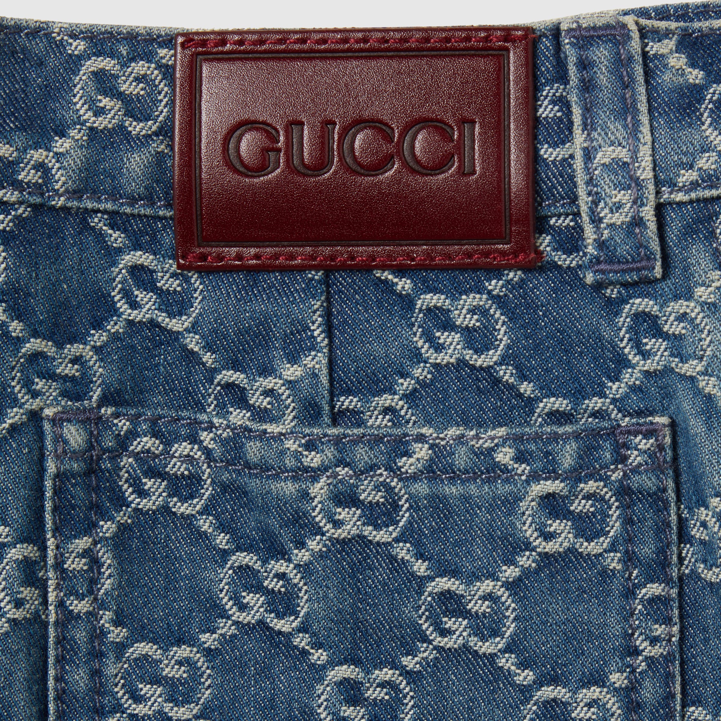 チルドレンズ〕GGデニム スカート ・ブルー＆アイボリー | GUCCI公式