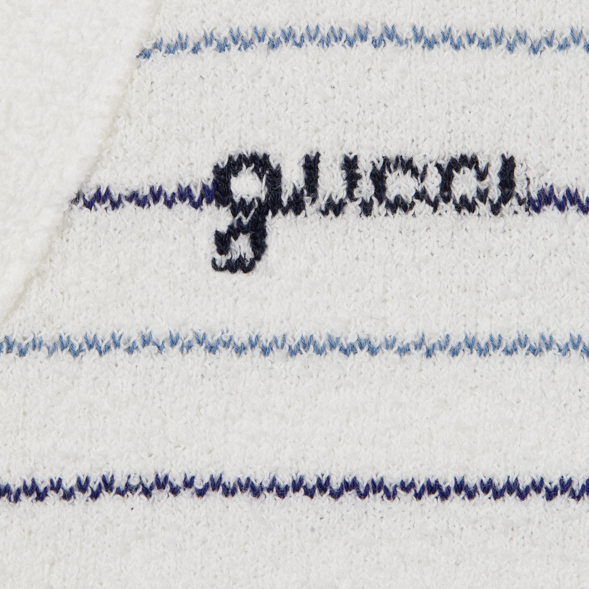 ベビー〕ストライプ コットン カーディガン ・ホワイト＆ブルー