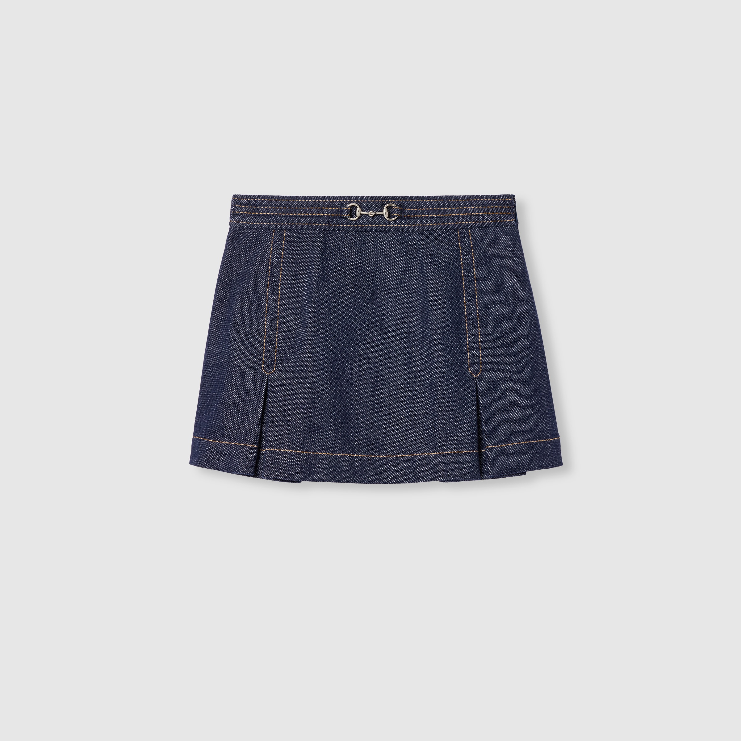 Children's denim skirt with Horsebit in dark blue | GUCCI® US
