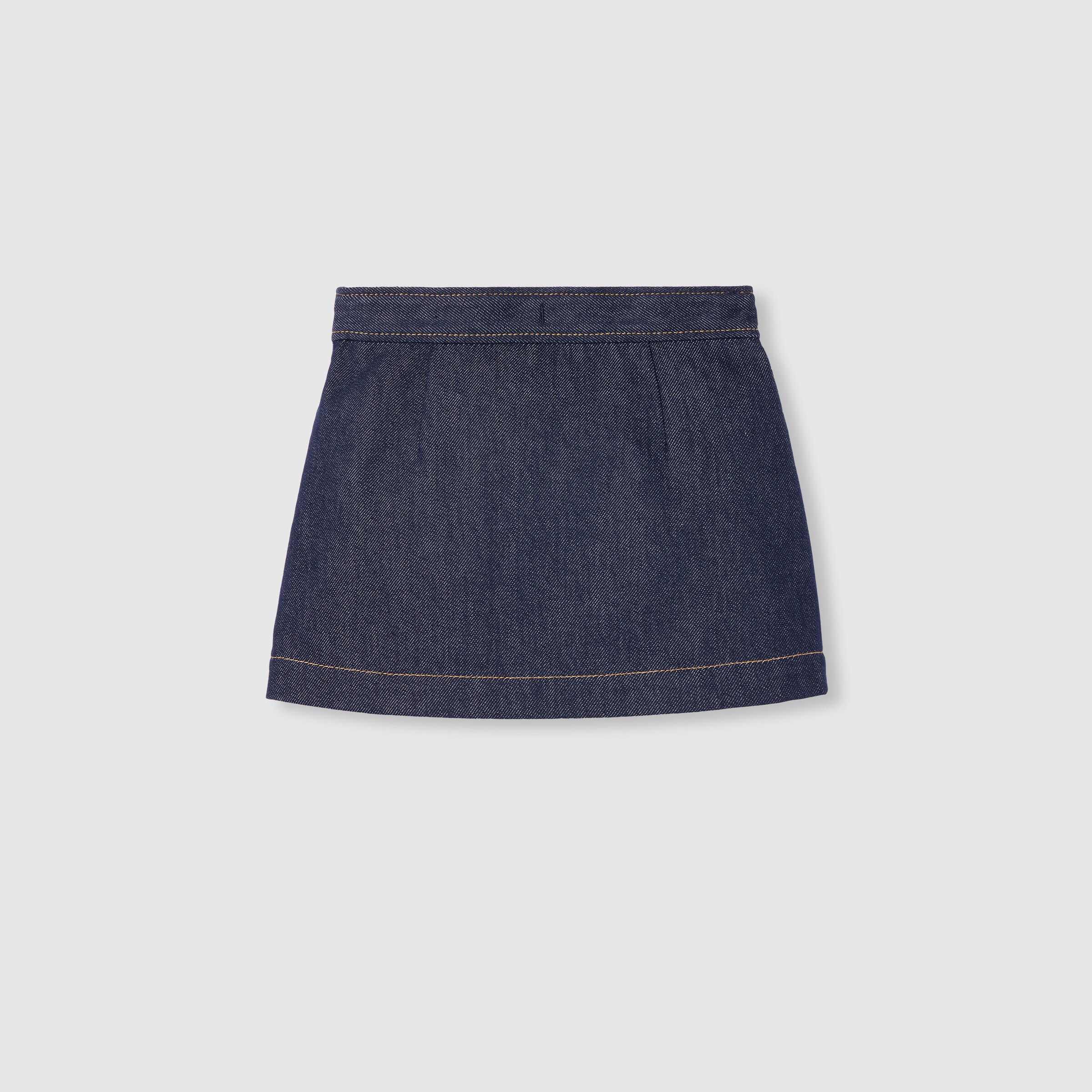 Children's denim skirt with Horsebit in dark blue | GUCCI® US