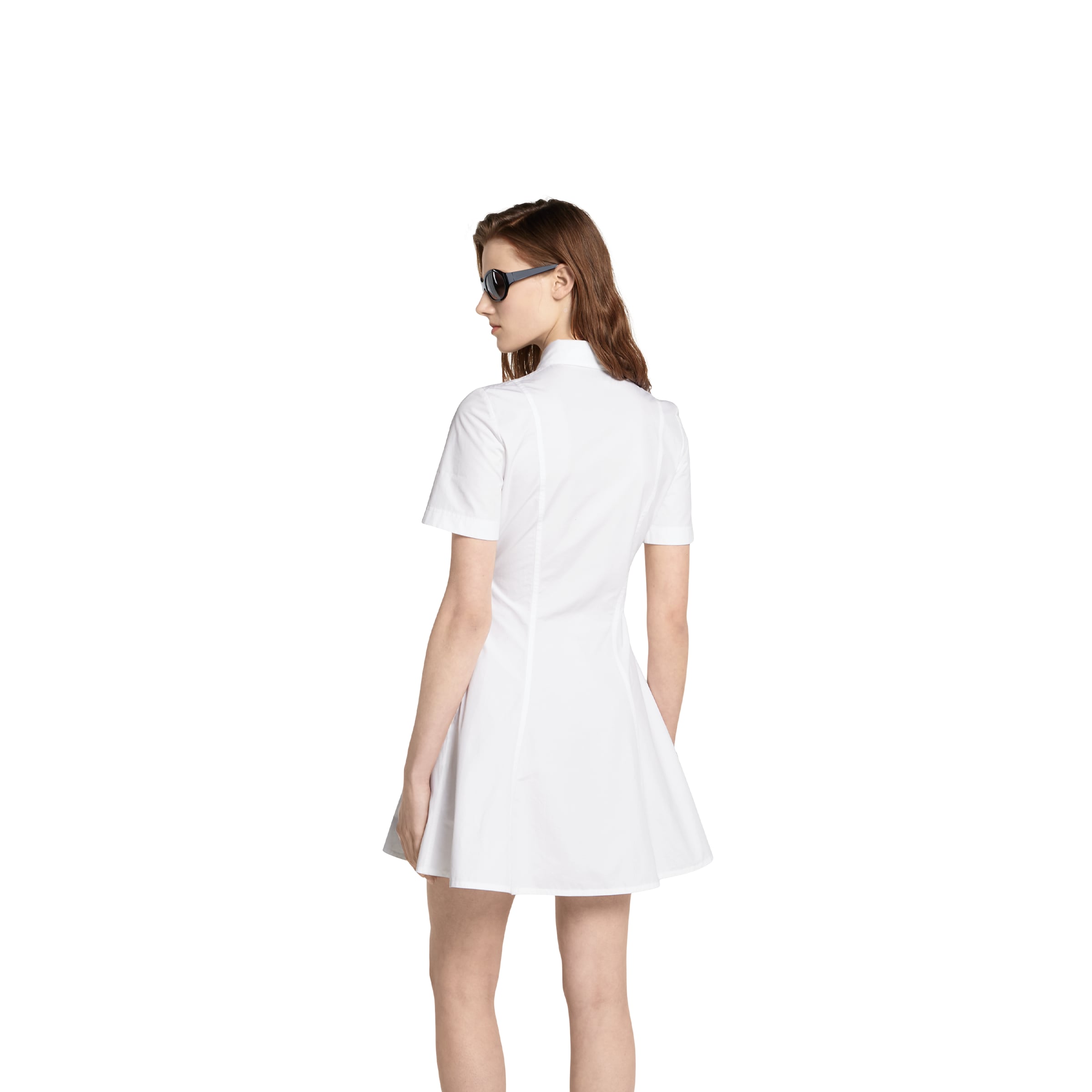 Embossed heavy cotton poplin dress in white | GUCCI® US