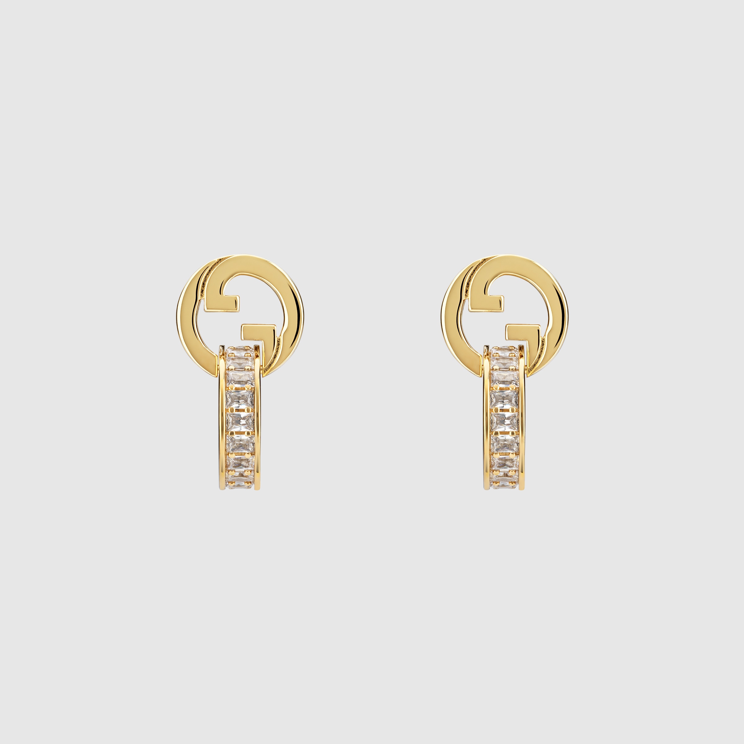 イヤリング GUCCI 837271.JAAHV Earrings Gucci Blondie intertwined crystal earrings in light gold