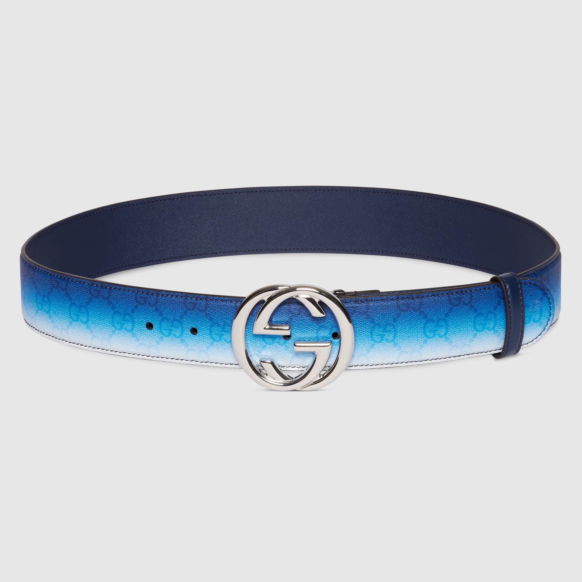 Gucci Chroma belt with Interlocking G in gradient blue