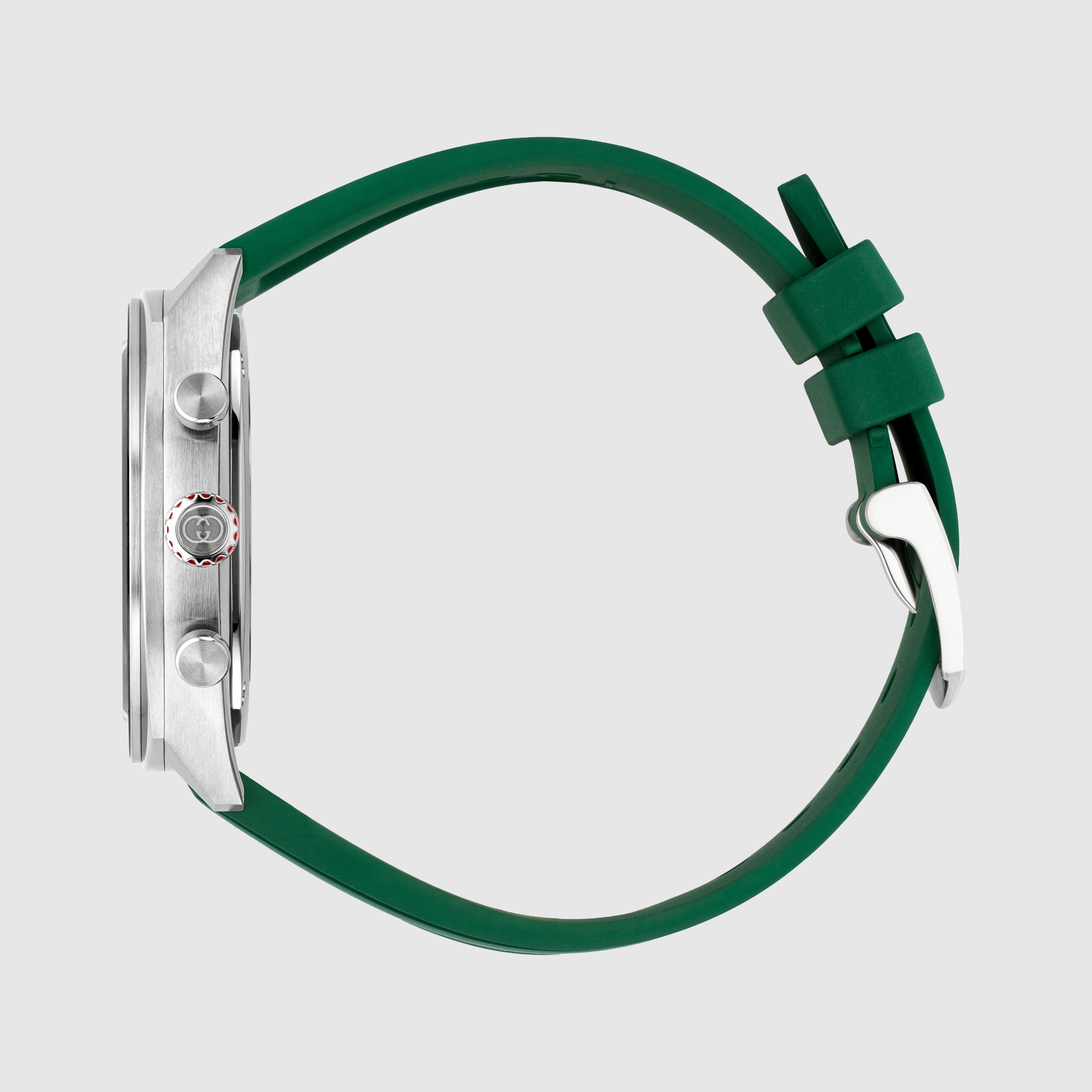 Gucci Interlocking watch, 41mm in green rubber | GUCCI® US